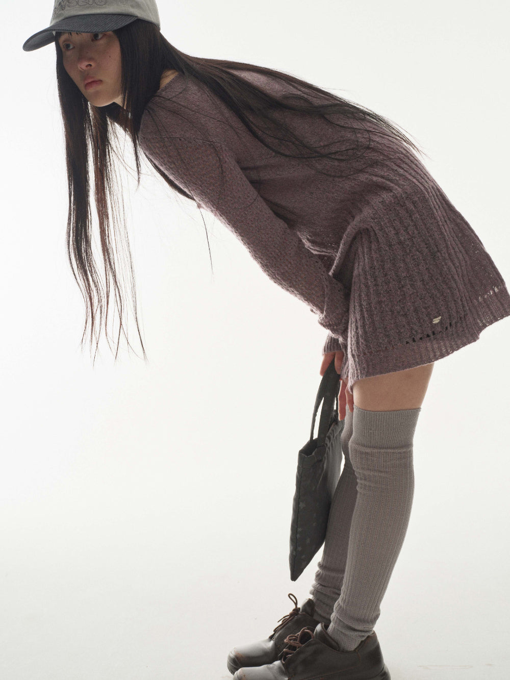 Coyseio - Soft Bell Knit (Purple Grey) product image 4 | TRAB K-Fashion Australia