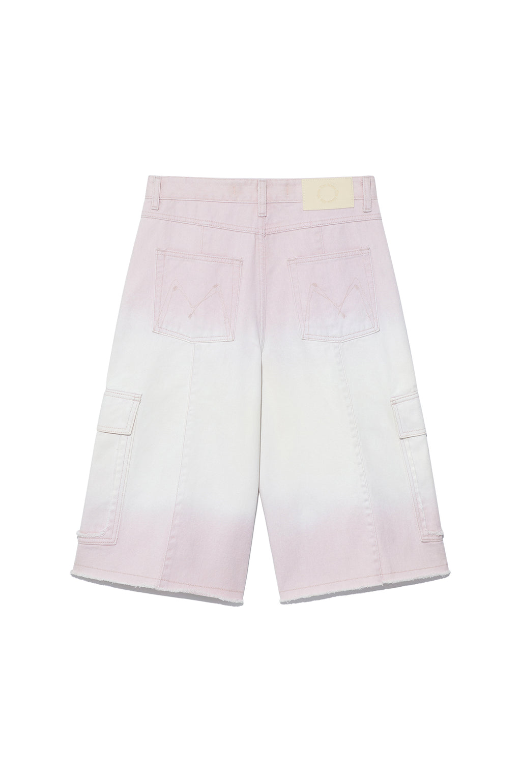 Matin Kim - Color Brush Bermuda Denim Cargo Pants (Light Pink) product image 2 | TRAB K-Fashion Australia