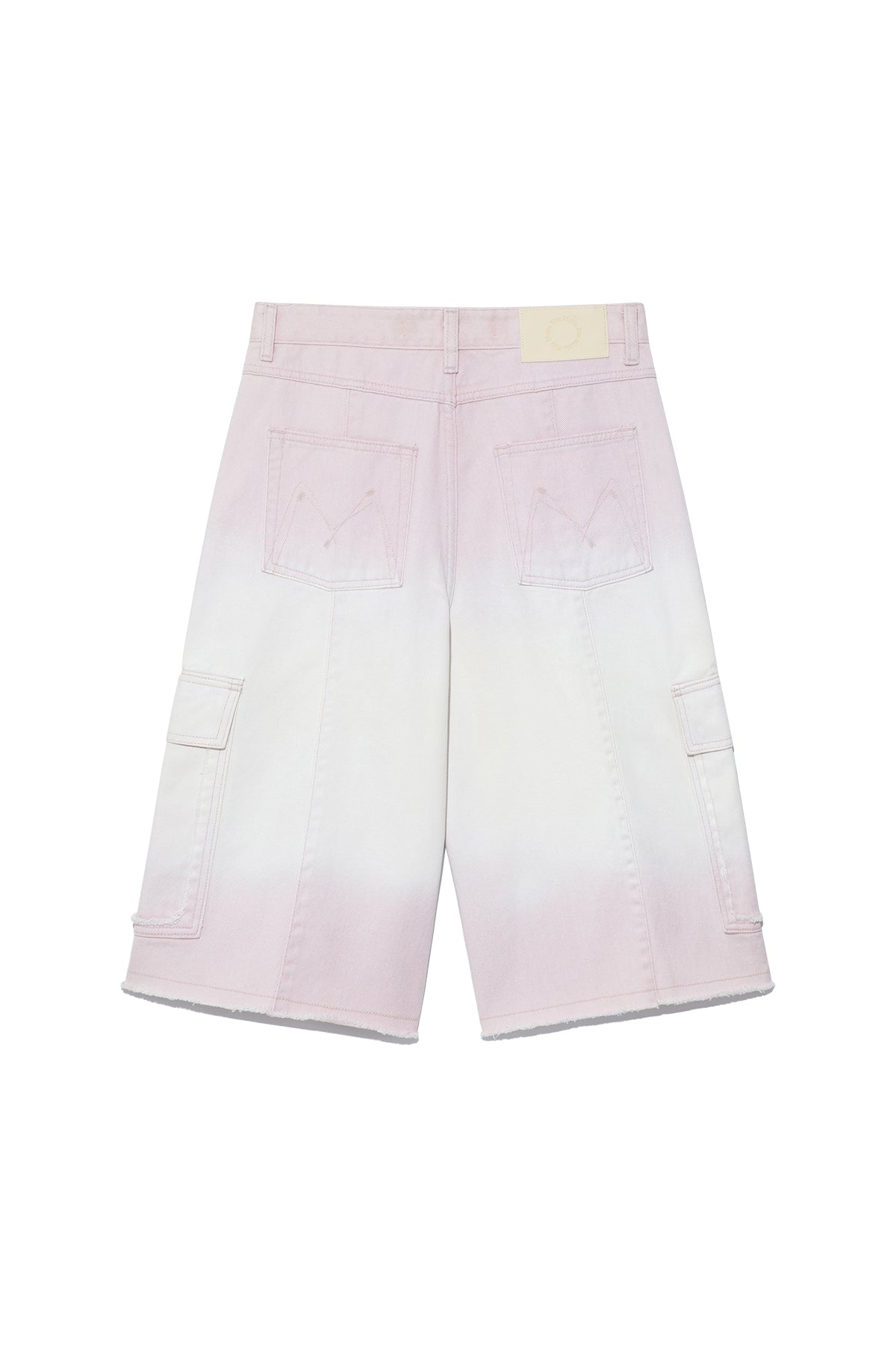 Matin Kim - Color Brush Bermuda Denim Cargo Pants (Light Pink) product image 2 | TRAB K-Fashion Australia