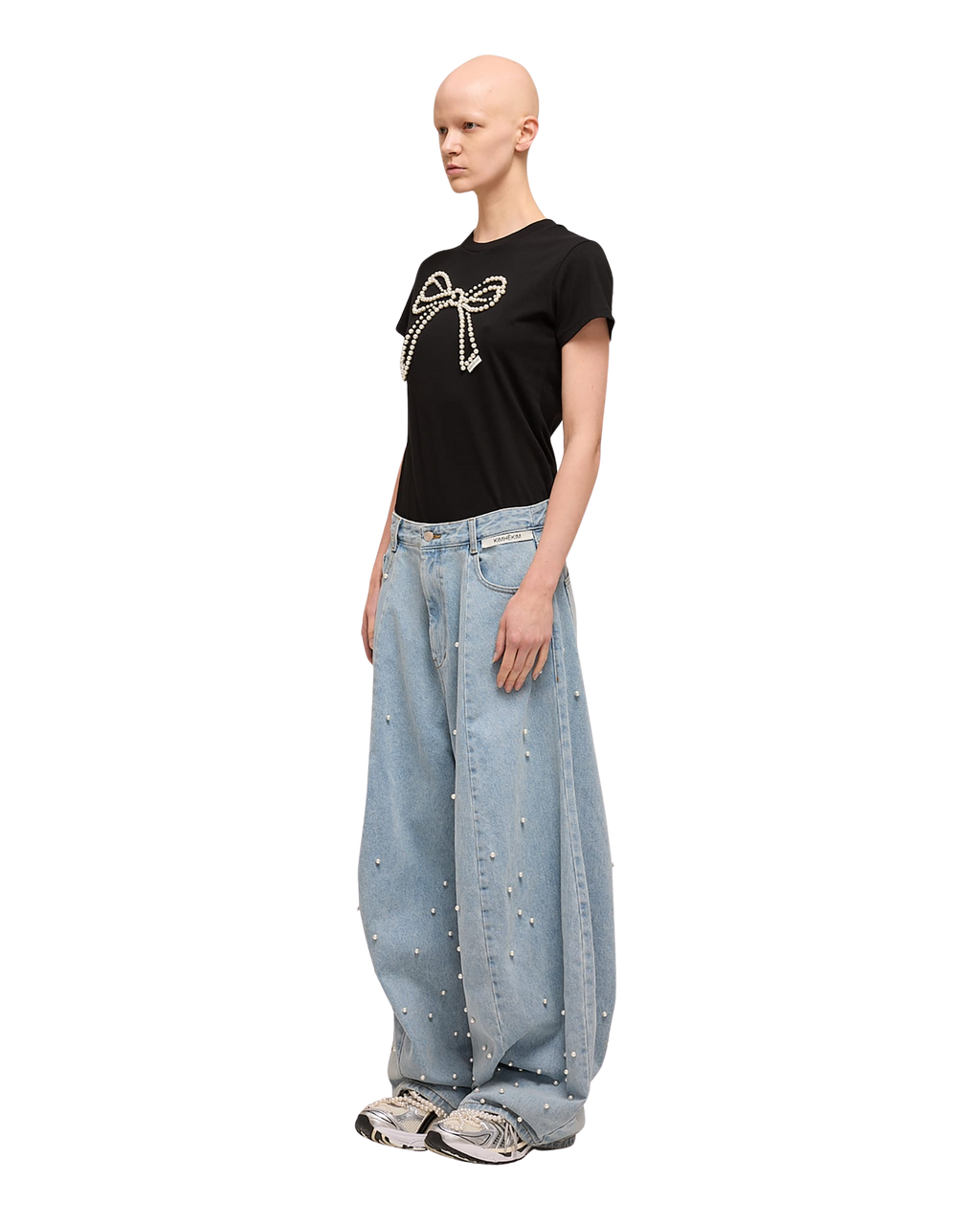 Kimhe Kim - Pearl Embellished Balloon Jeans (Sky Blue) product image 2 | TRAB K-Fashion Australia