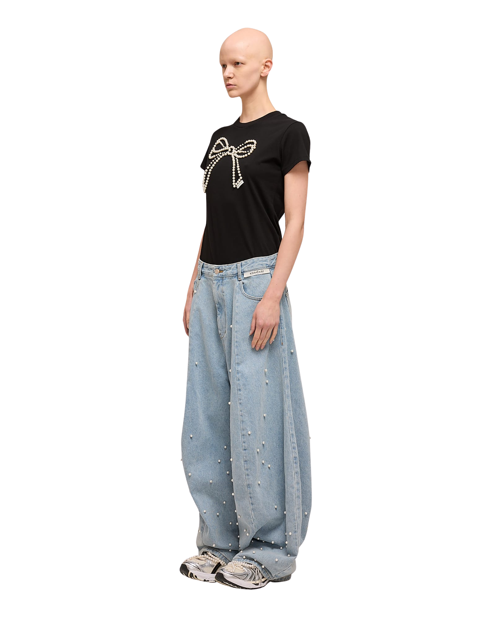 Kimhe Kim - Pearl Embellished Balloon Jeans (Sky Blue) product image 2 | TRAB K-Fashion Australia
