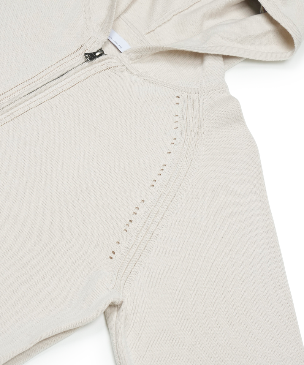 San San Gear - Knit Zip-Up Hoodie (Beige) product image 6 | TRAB K-Fashion Australia
