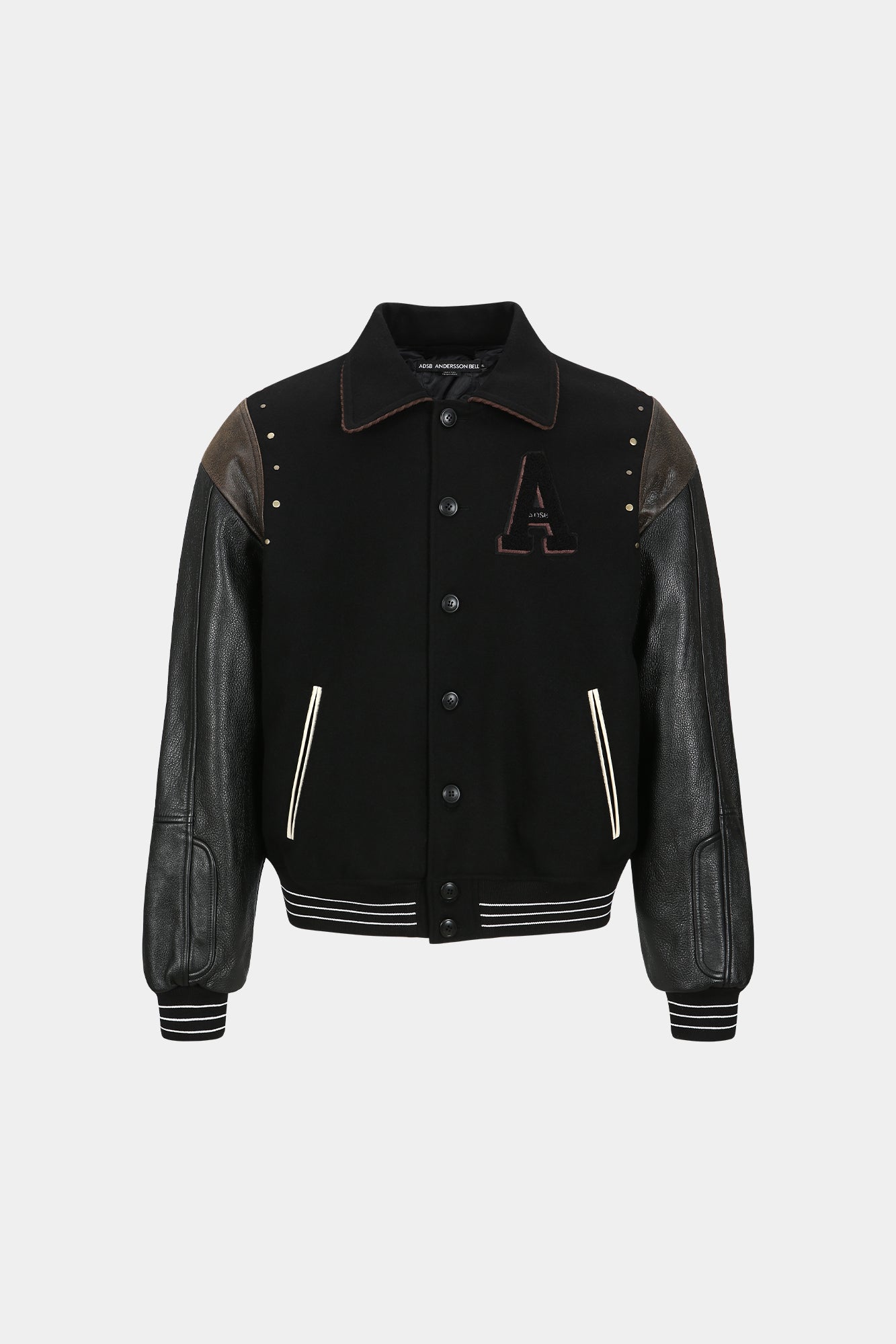Andersson Bell - A Patch Wool & Leather Varsity Jacket (Black) product image 7 | TRAB K-Fashion Australia