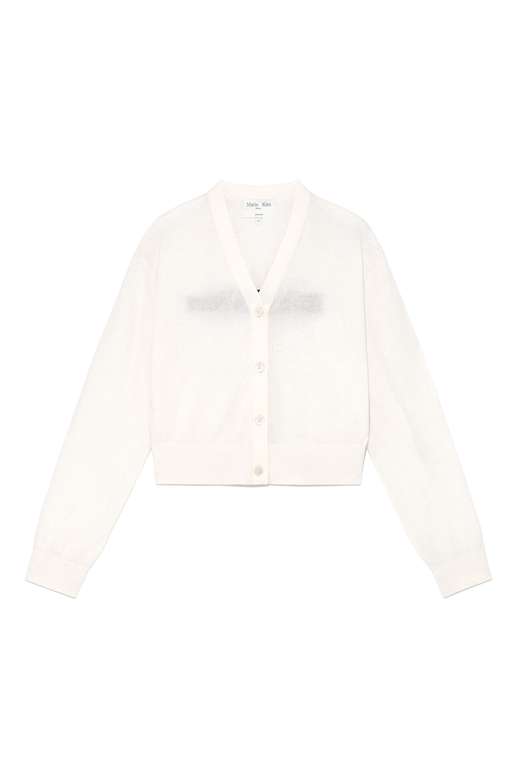 Matin Kim - Back Logo See Through Cardigan (Ivory) product image 1 | TRAB K-Fashion Australia