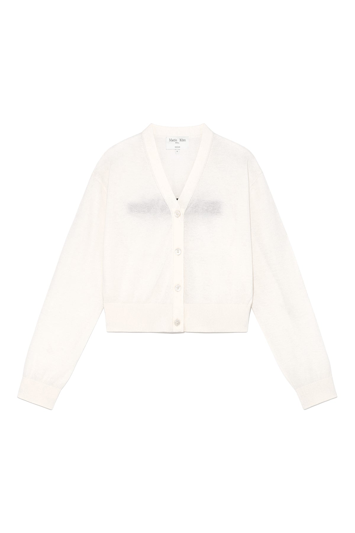 Matin Kim - Back Logo See Through Cardigan (Ivory) product image 1 | TRAB K-Fashion Australia