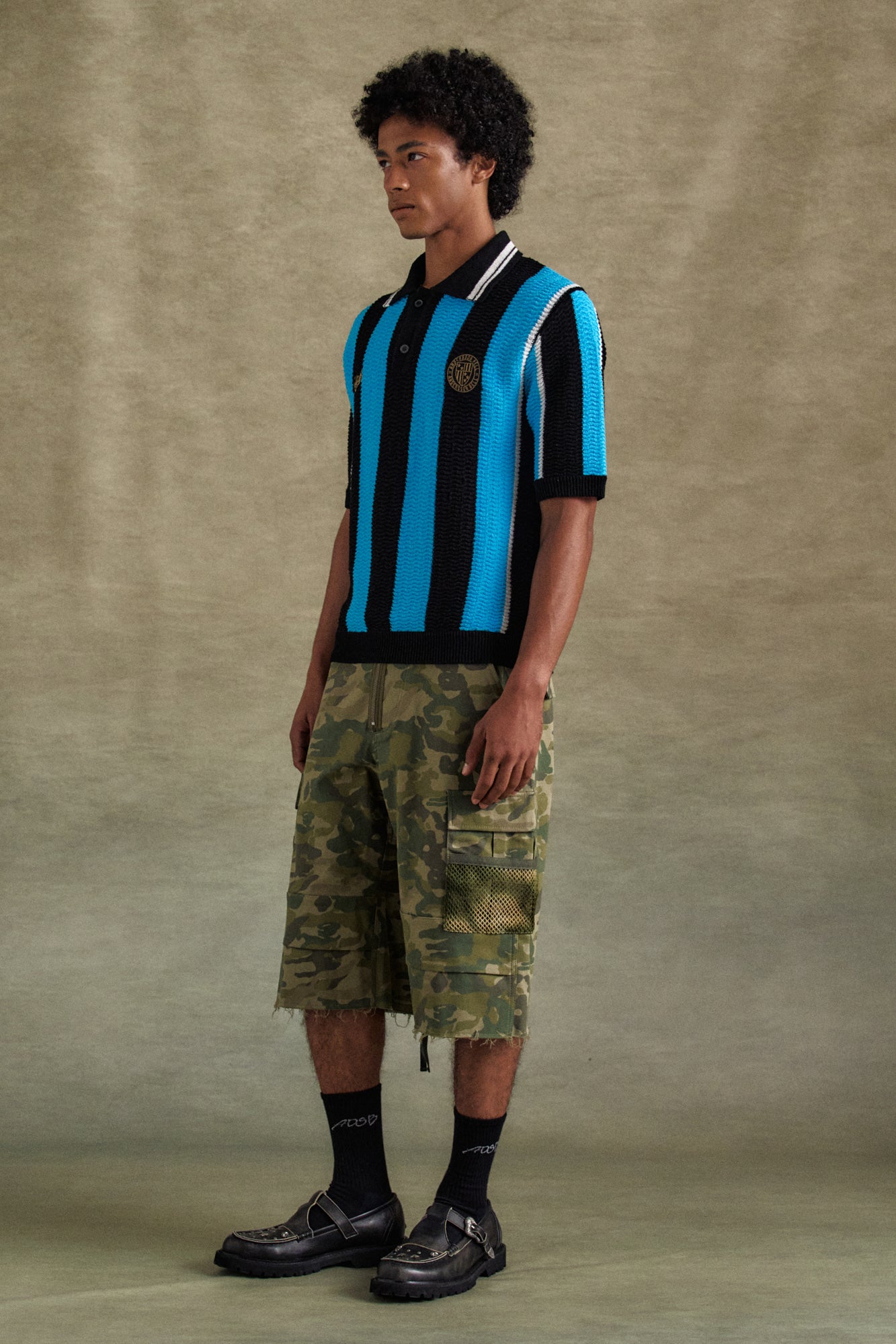 Andersson Bell - Stripe Soccer Polo Sweater (Black/Blue) product image 4 | TRAB K-Fashion Australia