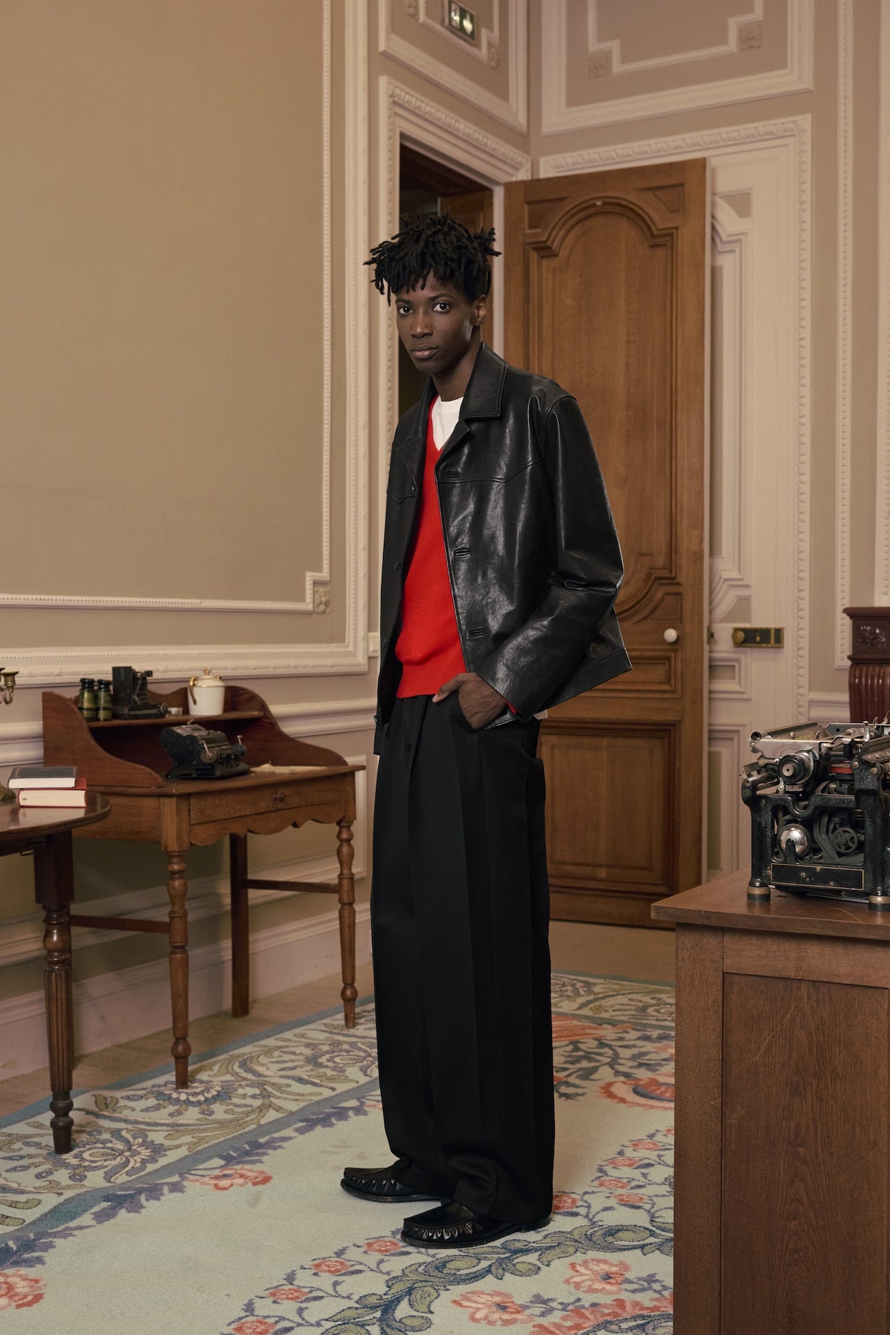 STU - Lambskin Button Leather Jacket (Black) product image 13 | TRAB K-Fashion Australia