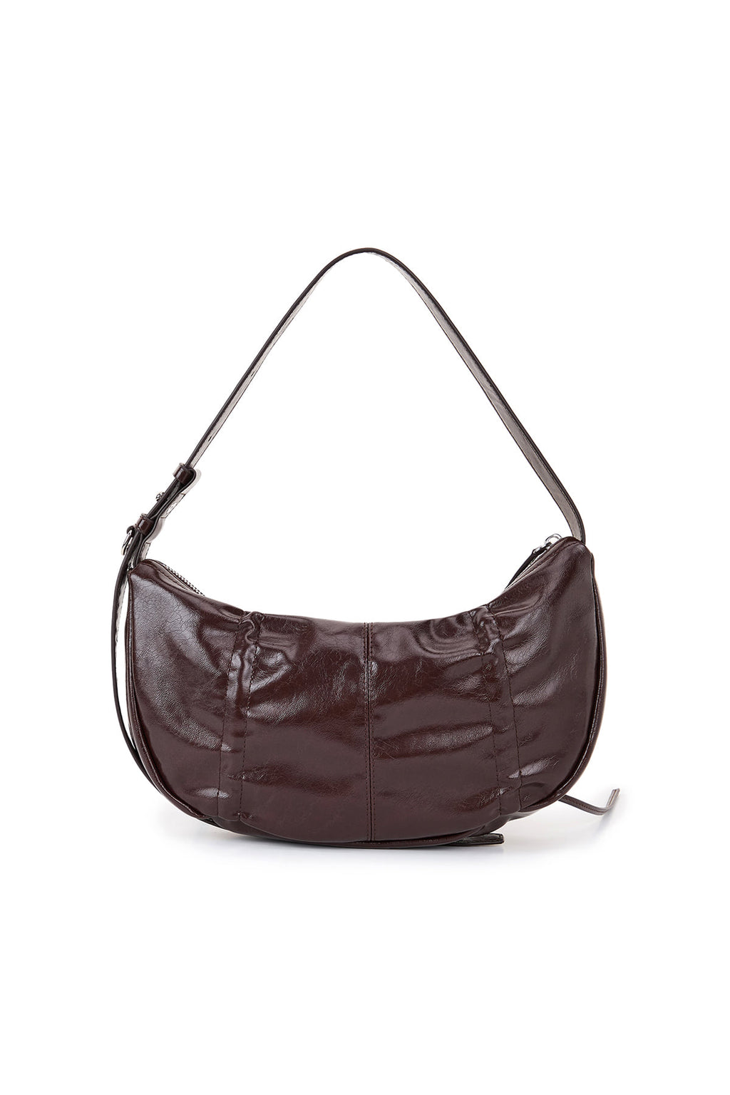 Matin Kim - Half Shirring Ribbon Round Bag (Dark Brown) product image 3 | TRAB K-Fashion Australia