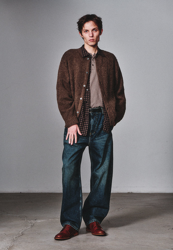 Art if acts - Mohair Round Neck Cardigan (Espresso) product image 4 | TRAB K-Fashion Australia
