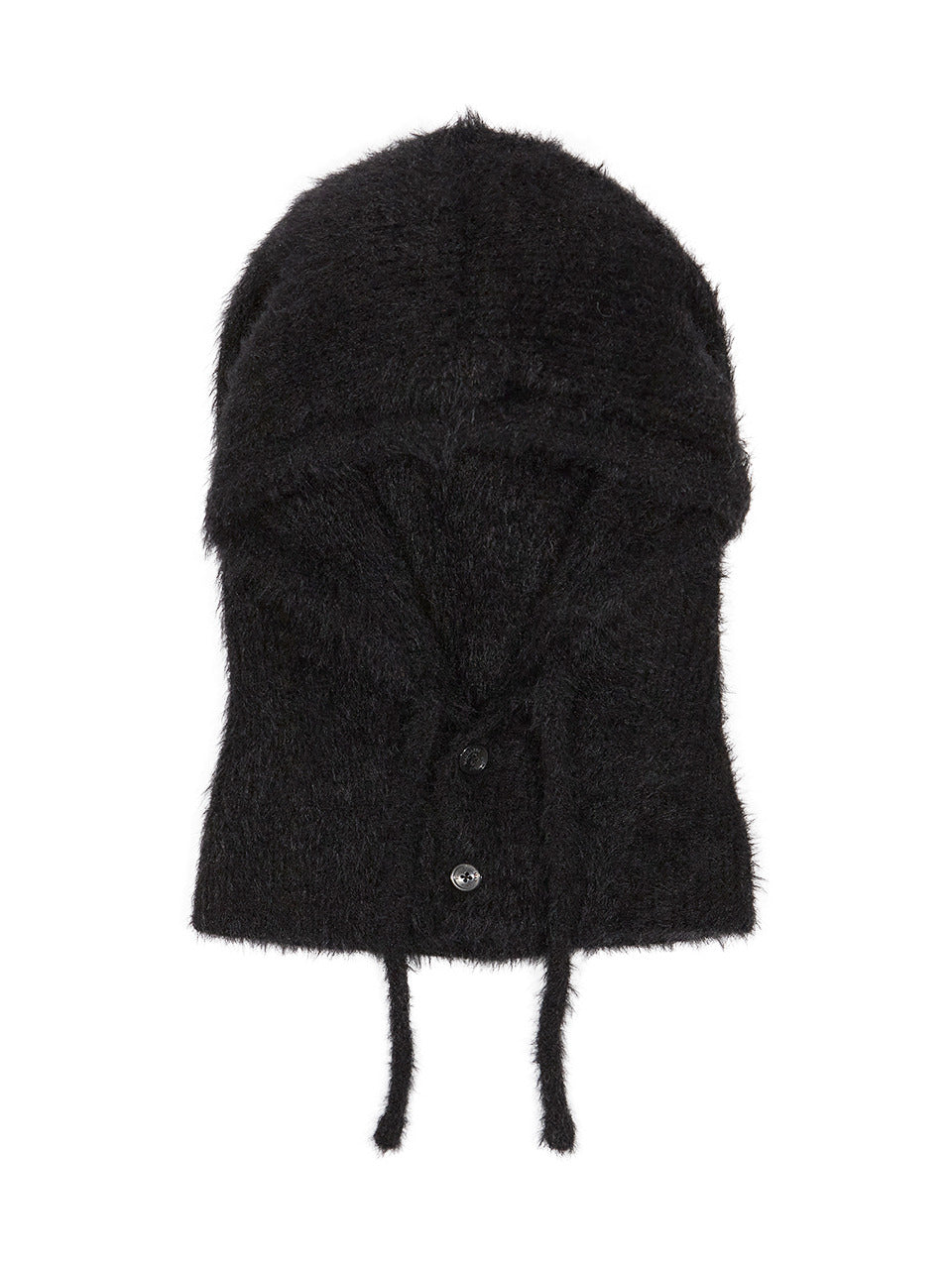 Margarin Fingers - Fluffy Button Balaclava (Black) product image 2 | TRAB K-Fashion Australia