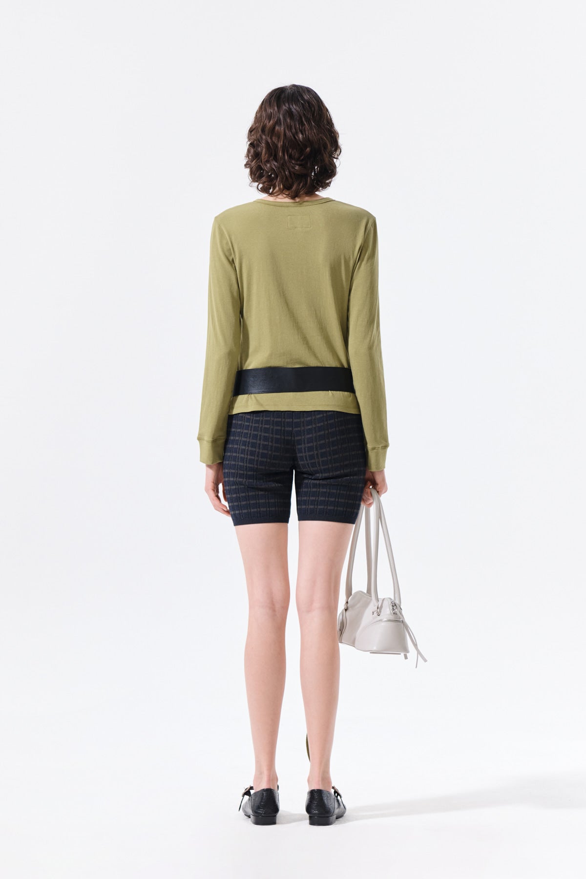 Matin Kim - Stripe Knit Shorts (Navy) product image 7 | TRAB K-Fashion Australia