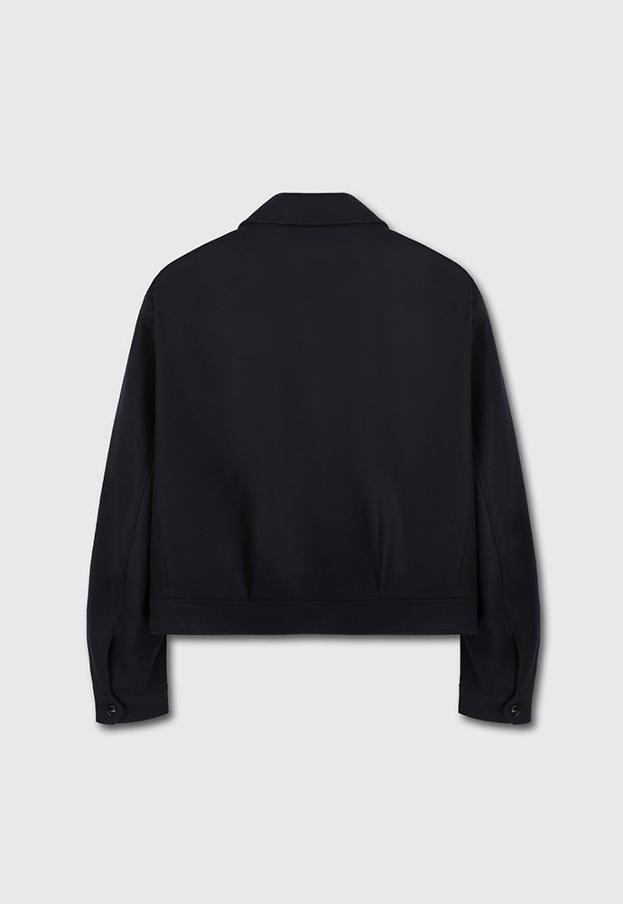 Tonywack - Wool Melton Chest Pocket Cropped Blouson (Navy) product image 9 | TRAB K-Fashion Australia