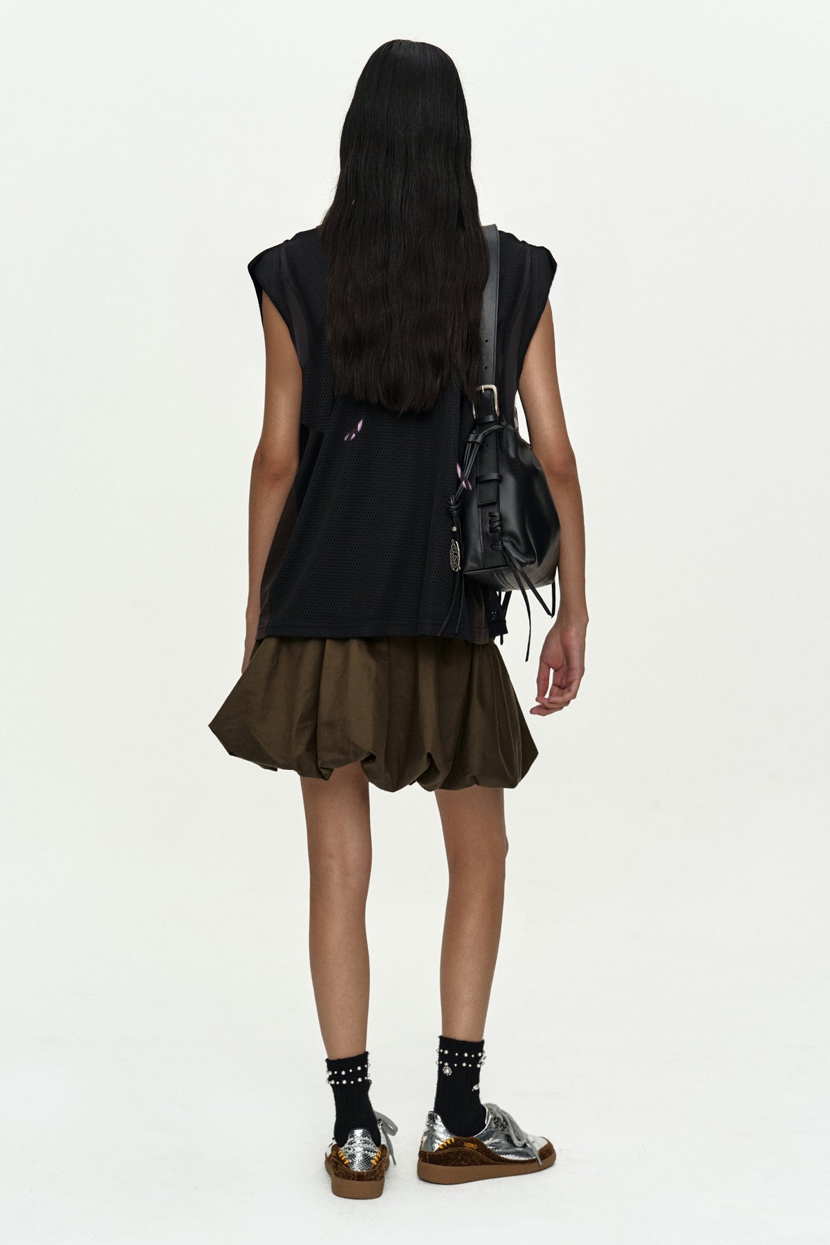 Andersson Bell - Basketball Jersey Layered Roll Up T-Shirt (Black/Brown) product image 3 | TRAB K-Fashion Australia