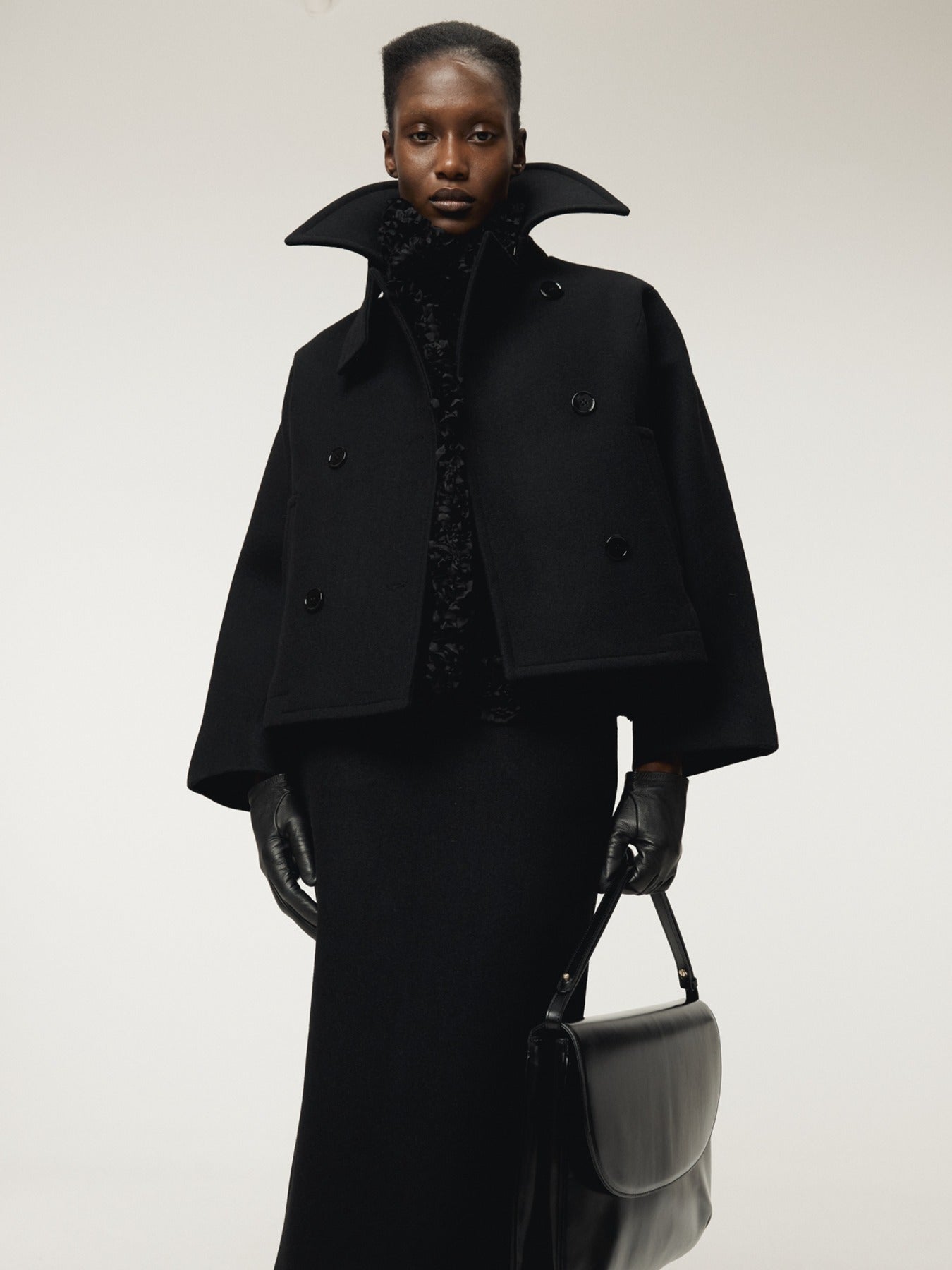 Recto - Primary Wool Short Pea Coat (Black) product image 1 | TRAB K-Fashion Australia