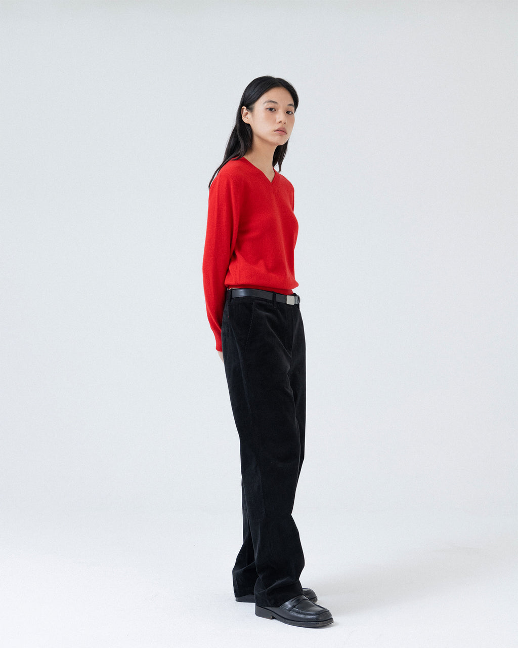 Brownyard - Extra Super Fine V Neck Knit (Red) product image 2 | TRAB K-Fashion Australia
