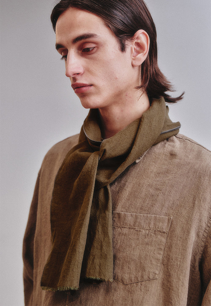 Art if acts - Linen Muffler (Olive) product image 2 | TRAB K-Fashion Australia