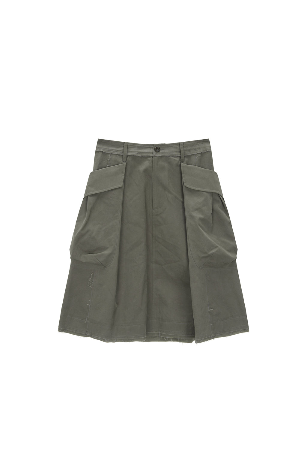 Matin Kim - Big Pocket Cargo Midi Skirt (Khaki) product image 1 | TRAB K-Fashion Australia