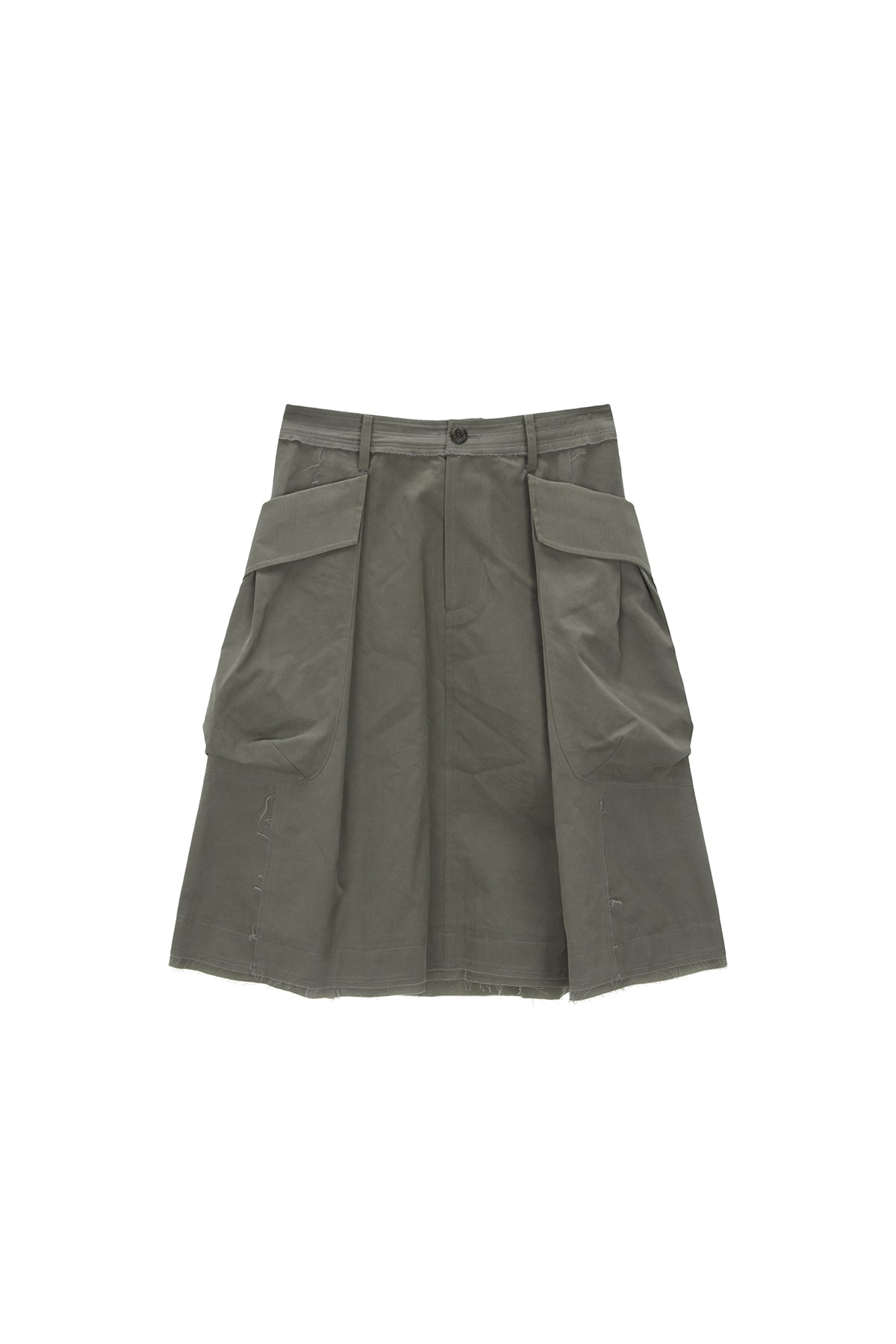 Matin Kim - Big Pocket Cargo Midi Skirt (Khaki) product image 1 | TRAB K-Fashion Australia