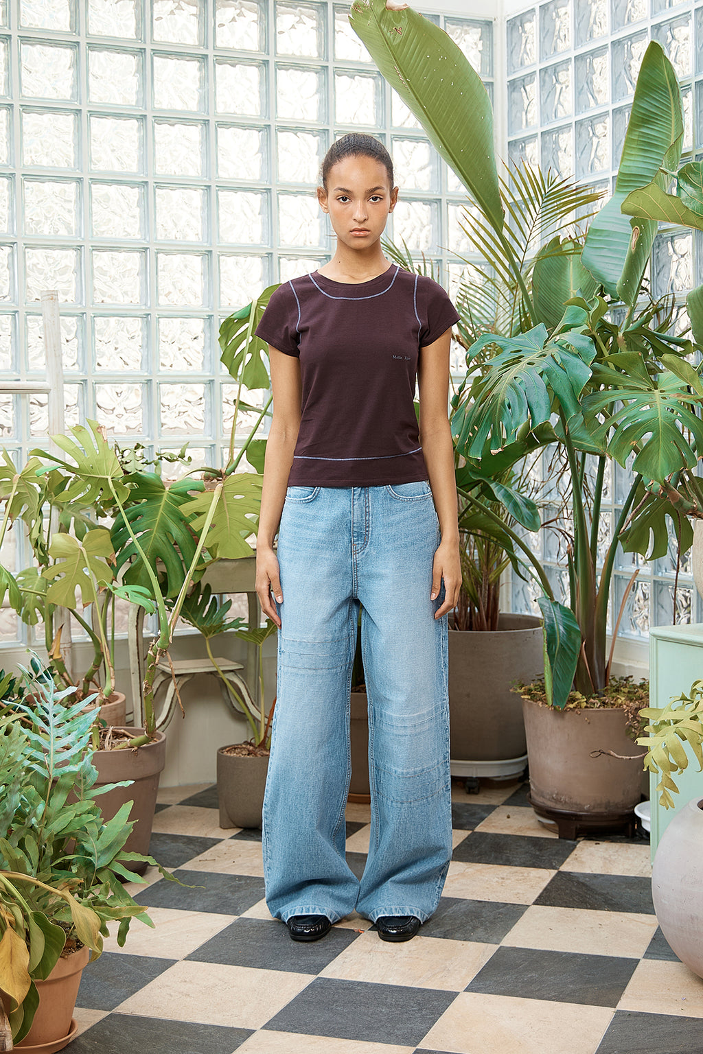Matin Kim - Unbalance Cut Point Denim Pants (Blue) product image 6 | TRAB K-Fashion Australia