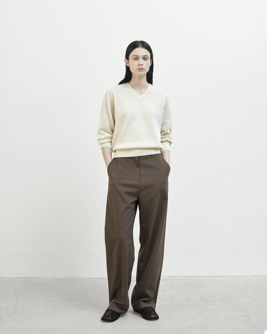 Brownyard - Wide Wool Pants (Brown) product image 1 | TRAB K-Fashion Australia