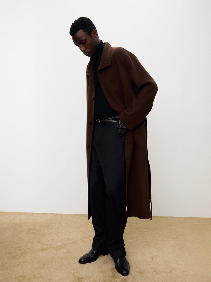 Tonywack - Wool Twill Curved-Leg Strap Trousers (Black) product image 6 | TRAB K-Fashion Australia