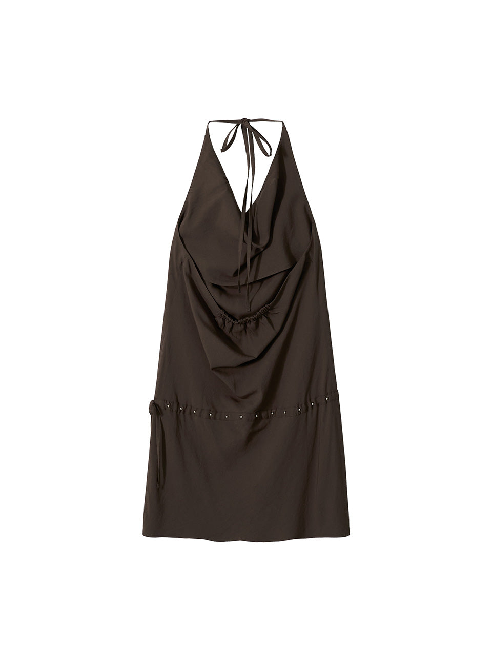 Kijun - Cowl Mini Dress (Brown) product image 9 | TRAB K-Fashion Australia