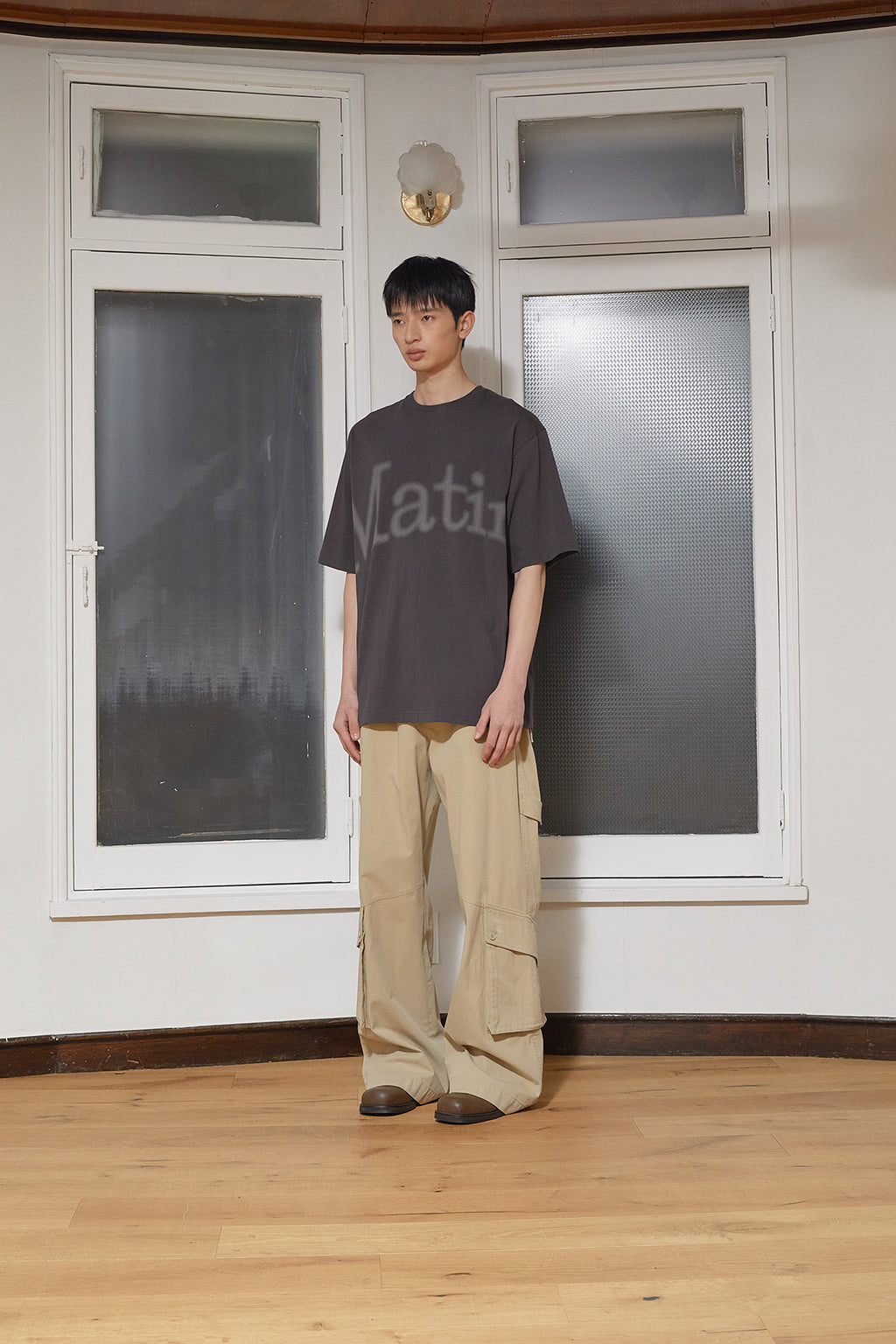 Matin Kim - Big Arch Logo Top (Charcoal) product image 7 | TRAB K-Fashion Australia