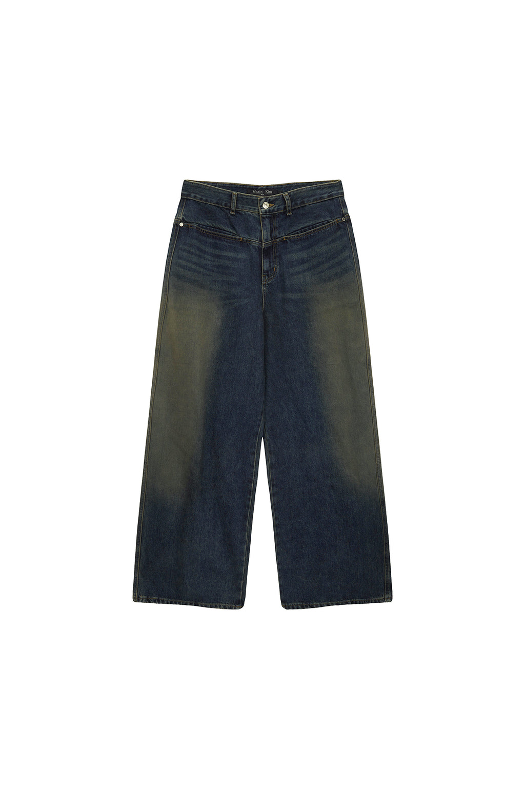 Matin Kim - Side Brush Washed Denim Pants (Blue) product image 1 | TRAB K-Fashion Australia