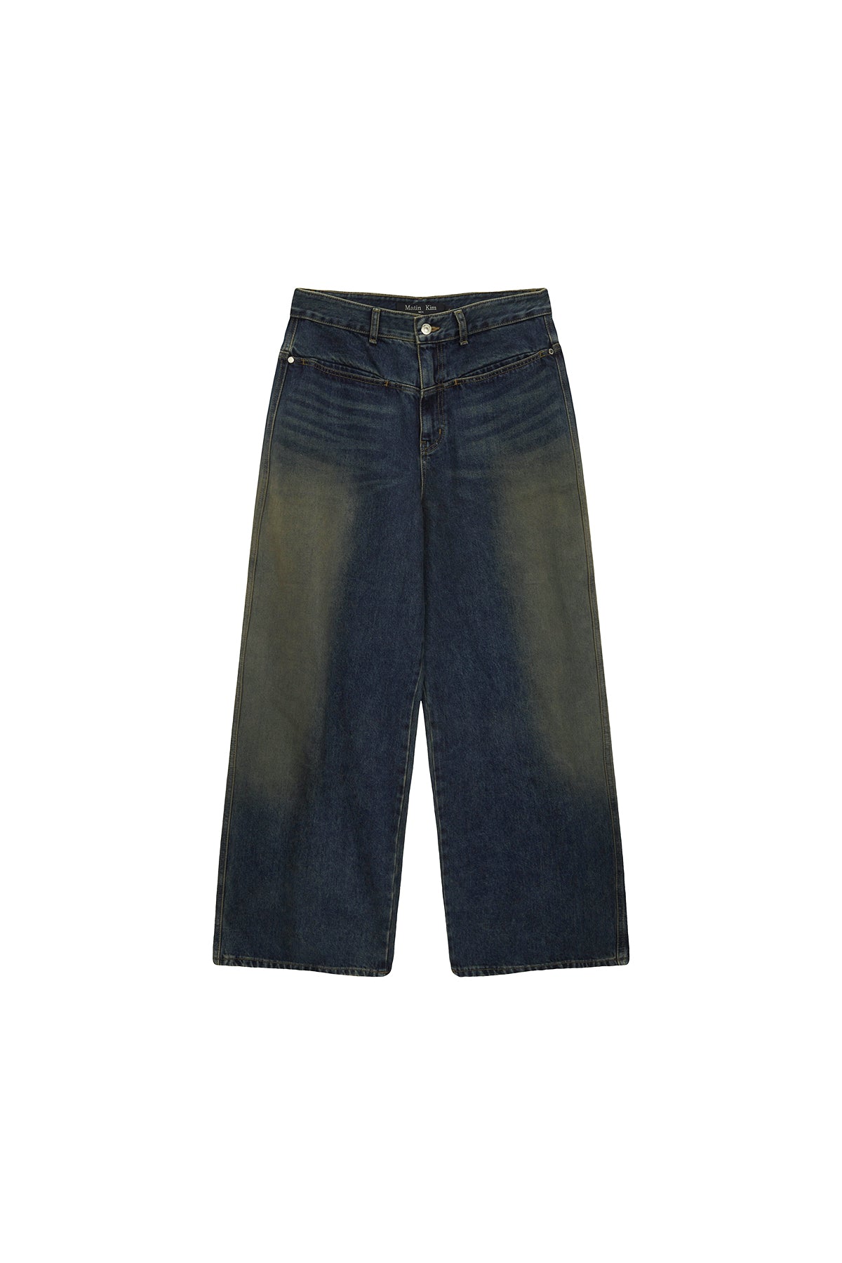Matin Kim - Side Brush Washed Denim Pants (Blue) product image 1 | TRAB K-Fashion Australia