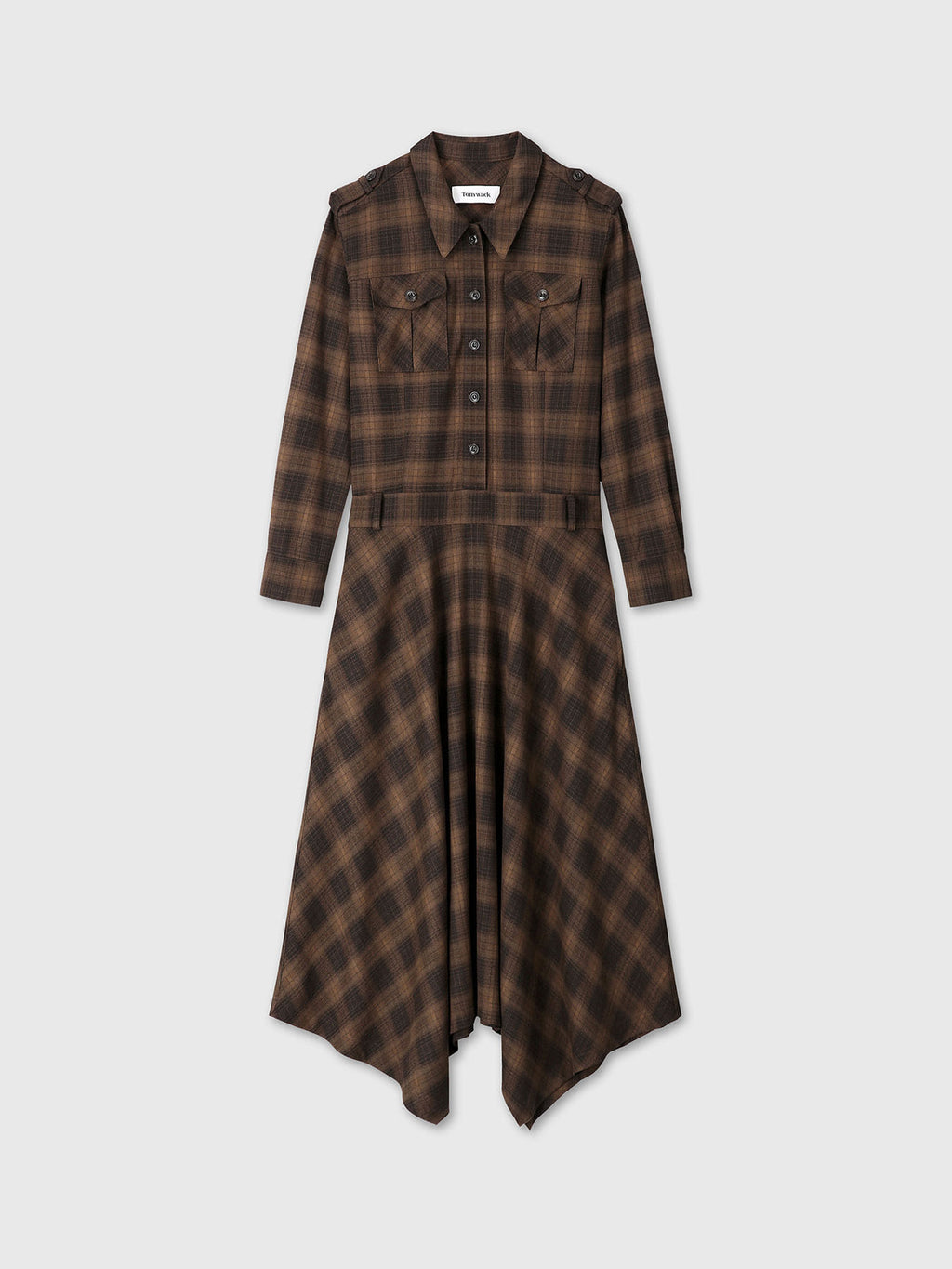 Tonywack - Checked Utility Shirt Dress (Brown Check) product image 7 | TRAB K-Fashion Australia