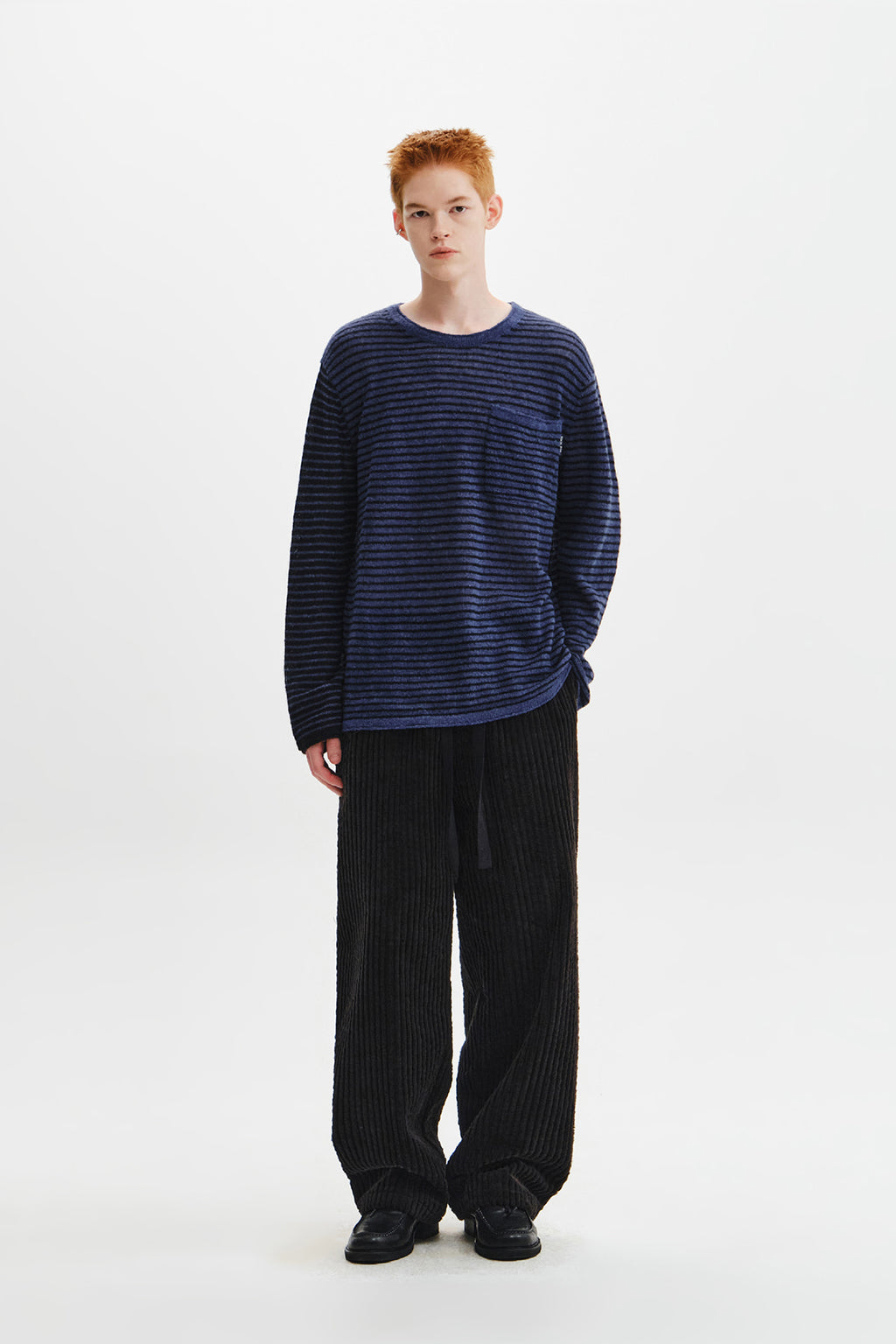 Matin Kim - Multi Stripe Alpaca Blended Knit Pullover (Blue) product image 11 | TRAB K-Fashion Australia