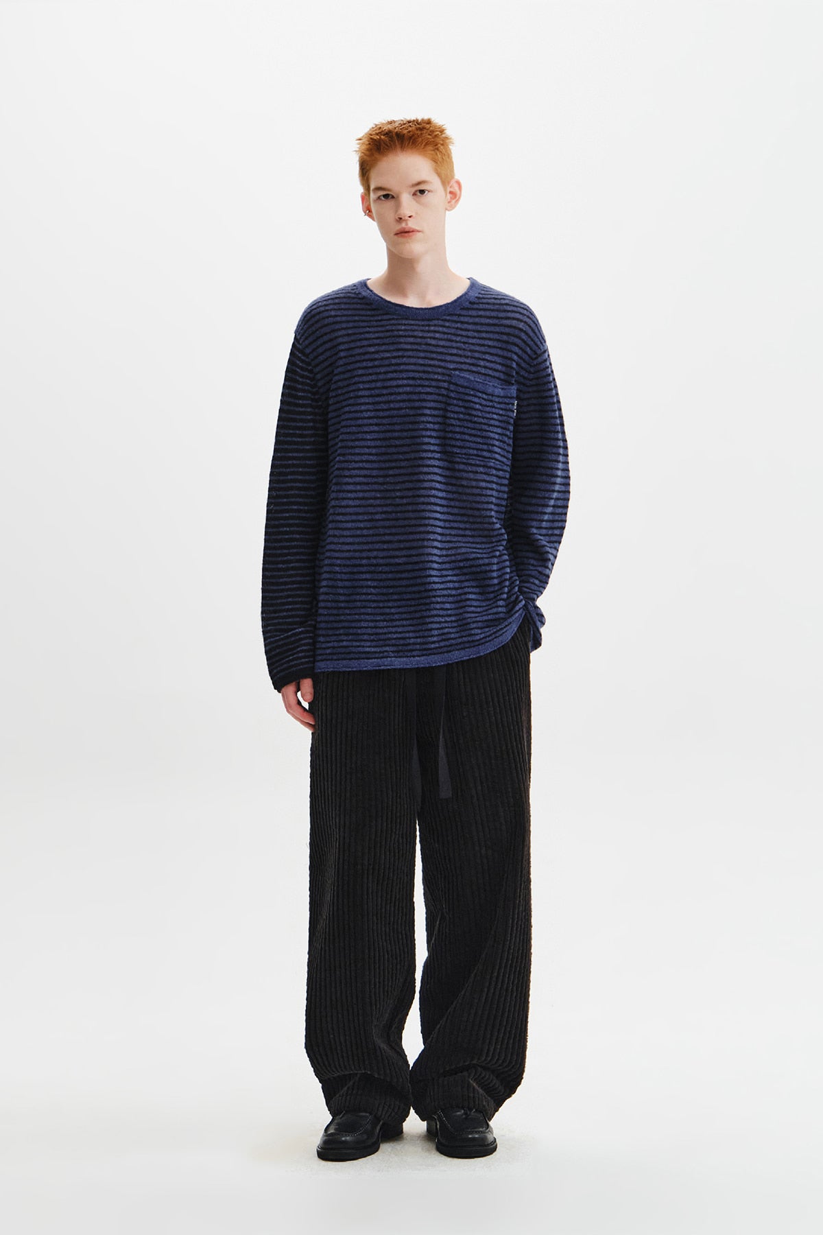 Matin Kim - Multi Stripe Alpaca Blended Knit Pullover (Blue) product image 11 | TRAB K-Fashion Australia