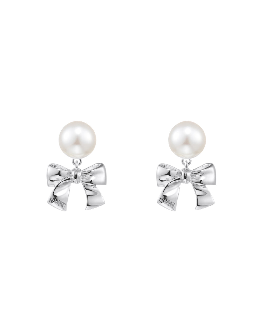 Numbering - Ribbon Dropped Pearl Earrings #9118 product image 7 | TRAB K-Fashion Australia