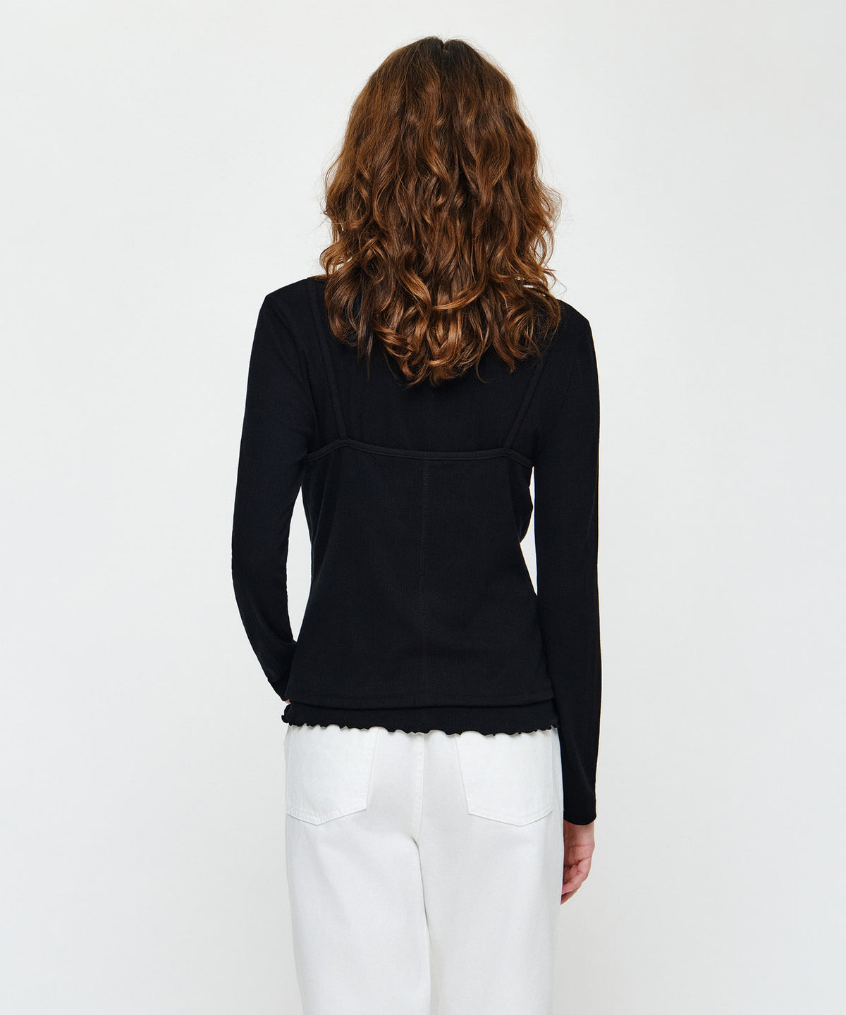 Marithe & Francois Girbaud - Sleeveless Layered Long Sleeve Tee (Black) product image 3 | TRAB K-Fashion Australia