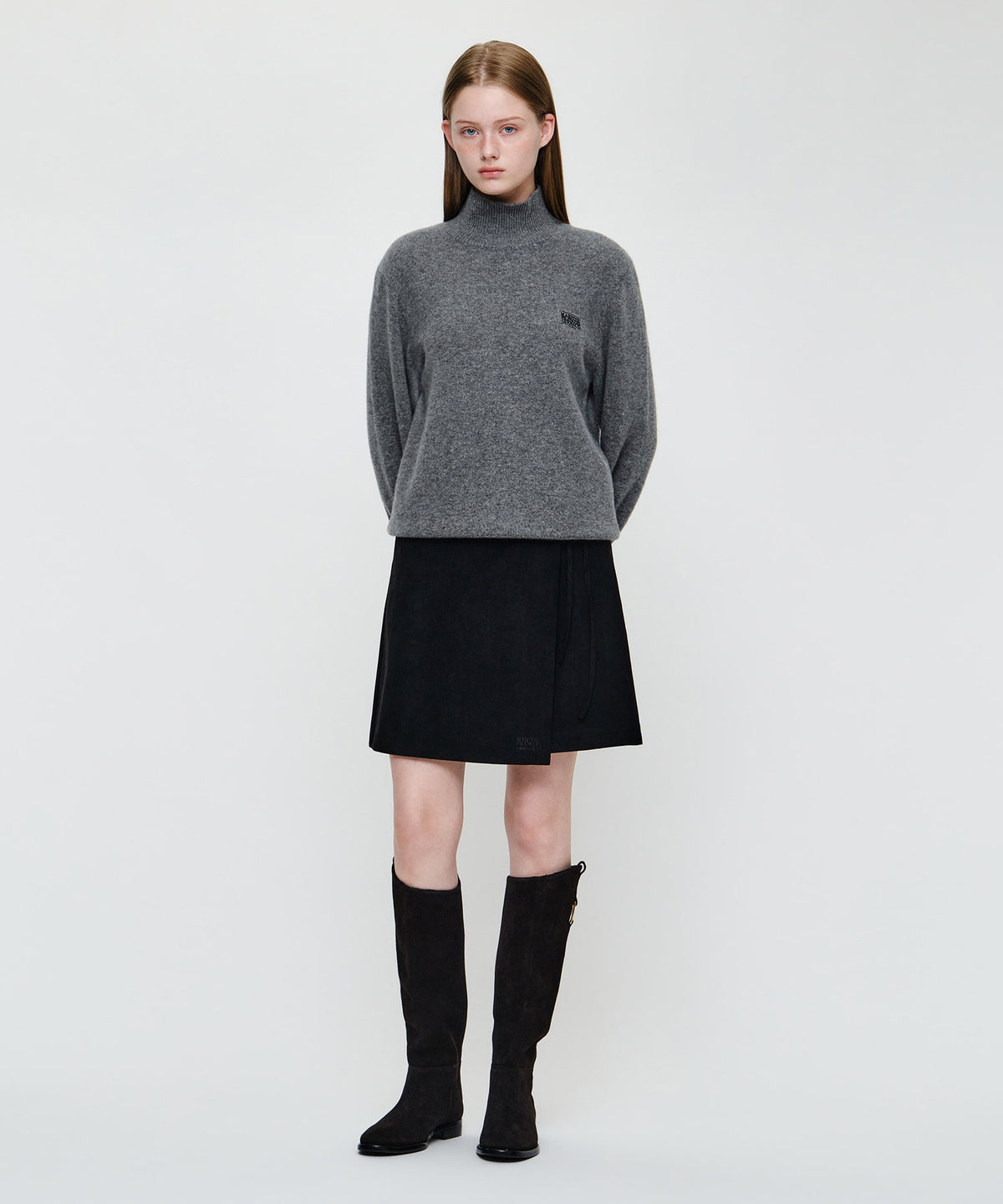 Marithe & Francois Girbaud - Suede Wrap Skirt (Black) product image 2 | TRAB K-Fashion Australia