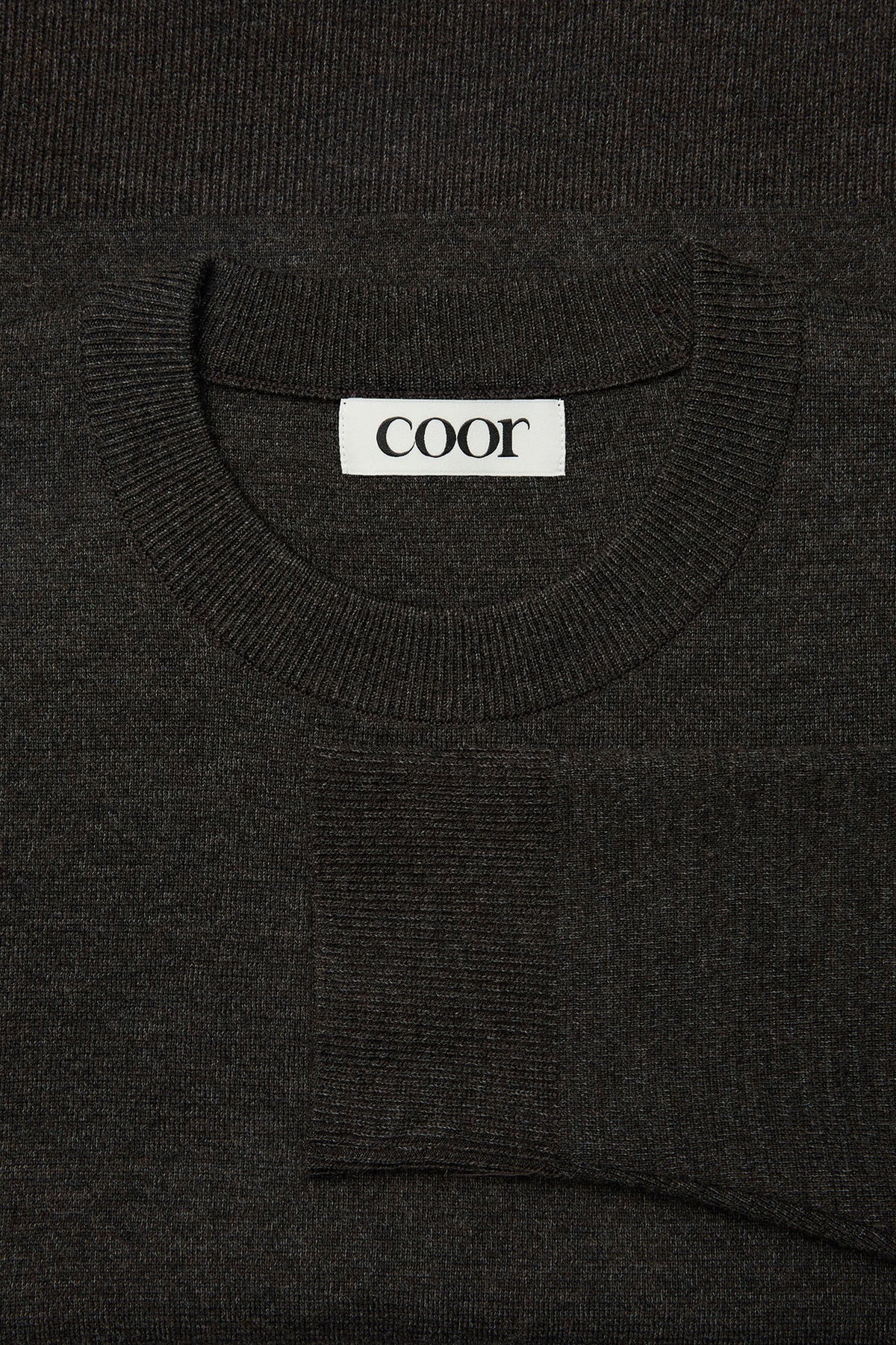 Coor - Merino Wool Crewneck Sweater (Melange Brown) product image 5 | TRAB K-Fashion Australia
