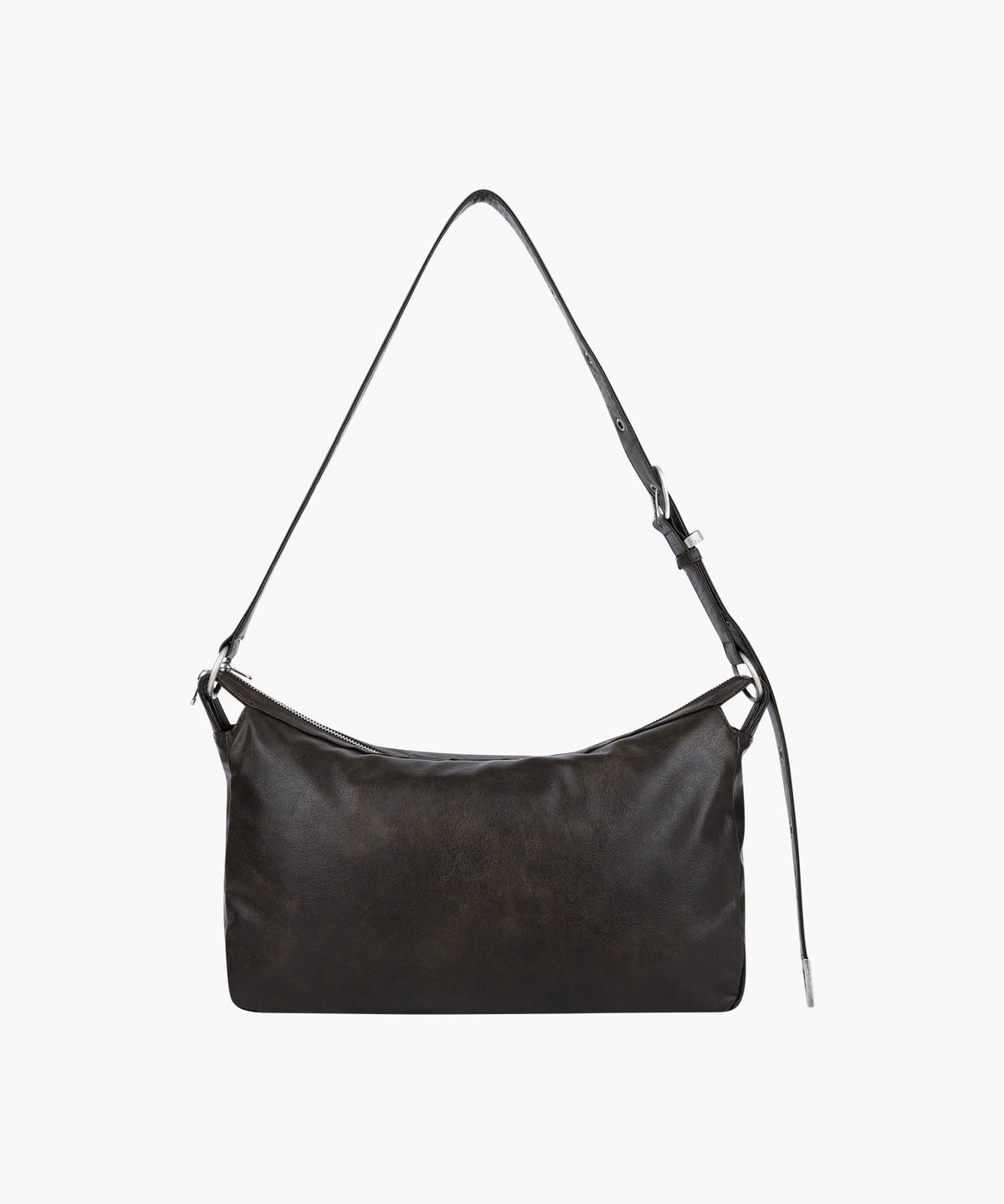 Marithe & Francois Girbaud - Classic Logo Zip Buckle Shoulder Bag (Brown) product image 3 | TRAB K-Fashion Australia