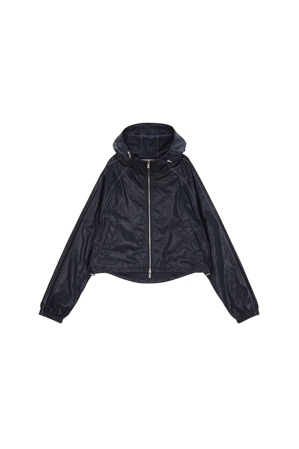 Matin Kim - Matin Crop Hoody Coating Jumper (Navy) product image 2 | TRAB K-Fashion Australia