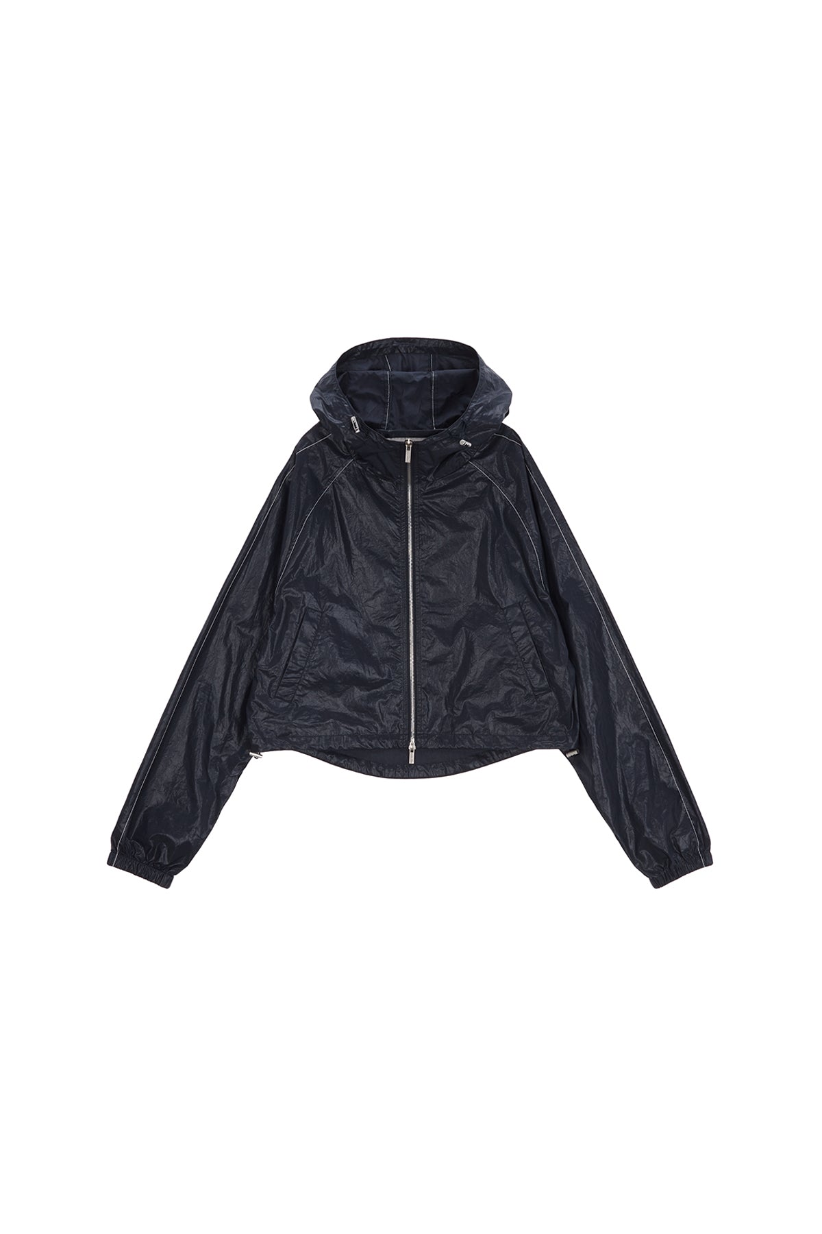 Matin Kim - Matin Crop Hoody Coating Jumper (Navy) product image 2 | TRAB K-Fashion Australia