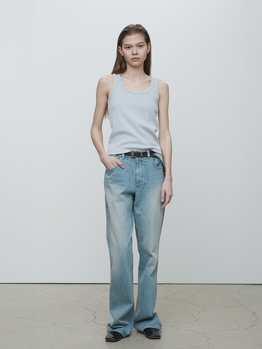 Tonywack - Ribbed Tank Top (Sky) product image 1 | TRAB K-Fashion Australia