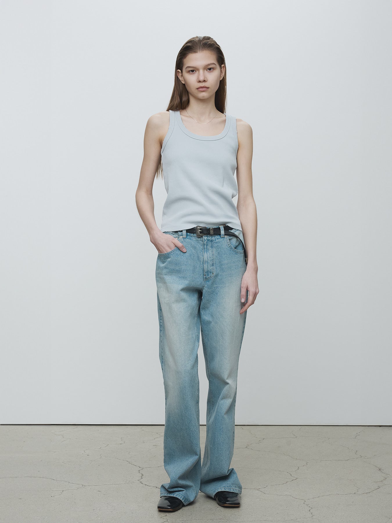 Tonywack - Ribbed Tank Top (Sky) product image 1 | TRAB K-Fashion Australia