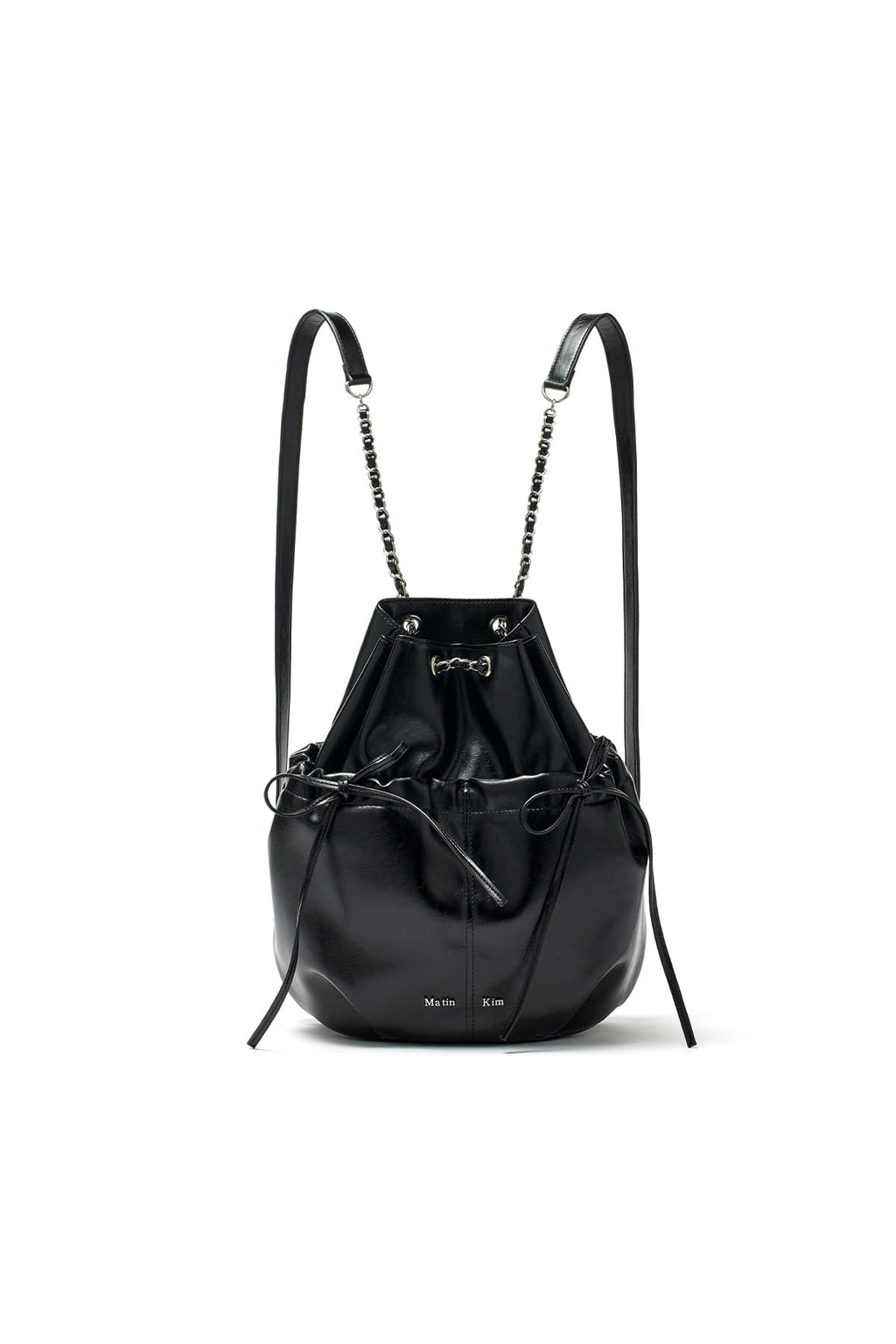 Matin Kim - Draw String Ribbon Back Pack (Black) product image 6 | TRAB K-Fashion Australia