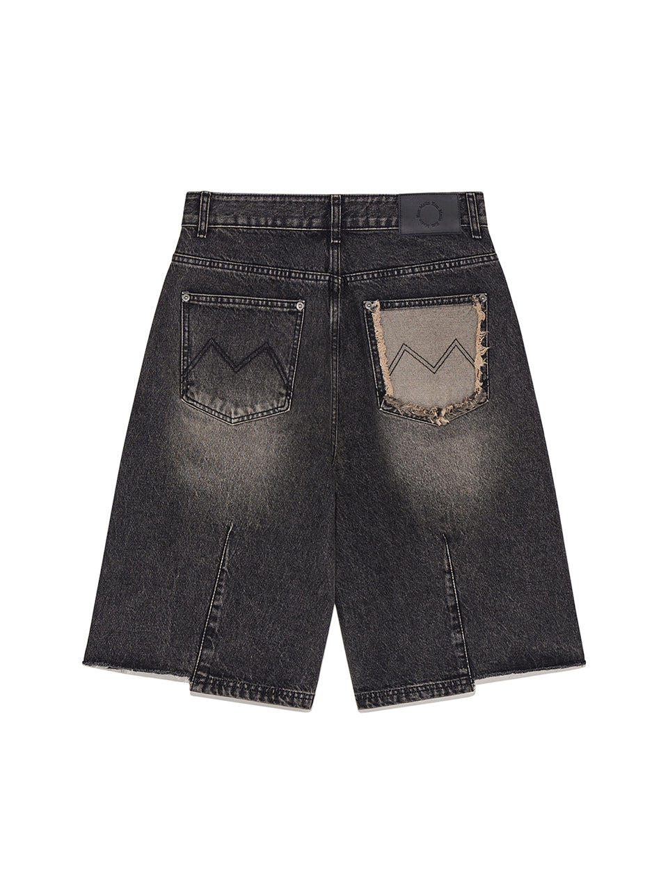 Matin Kim - Hem Point Bermuda Denim Pants (Charcoal) product image 2 | TRAB K-Fashion Australia