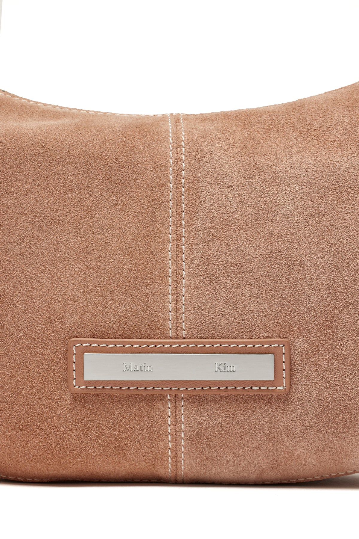 Matin Kim - Half Moon Suede Leather Hobo Bag (Indian Pink) product image 3 | TRAB K-Fashion Australia