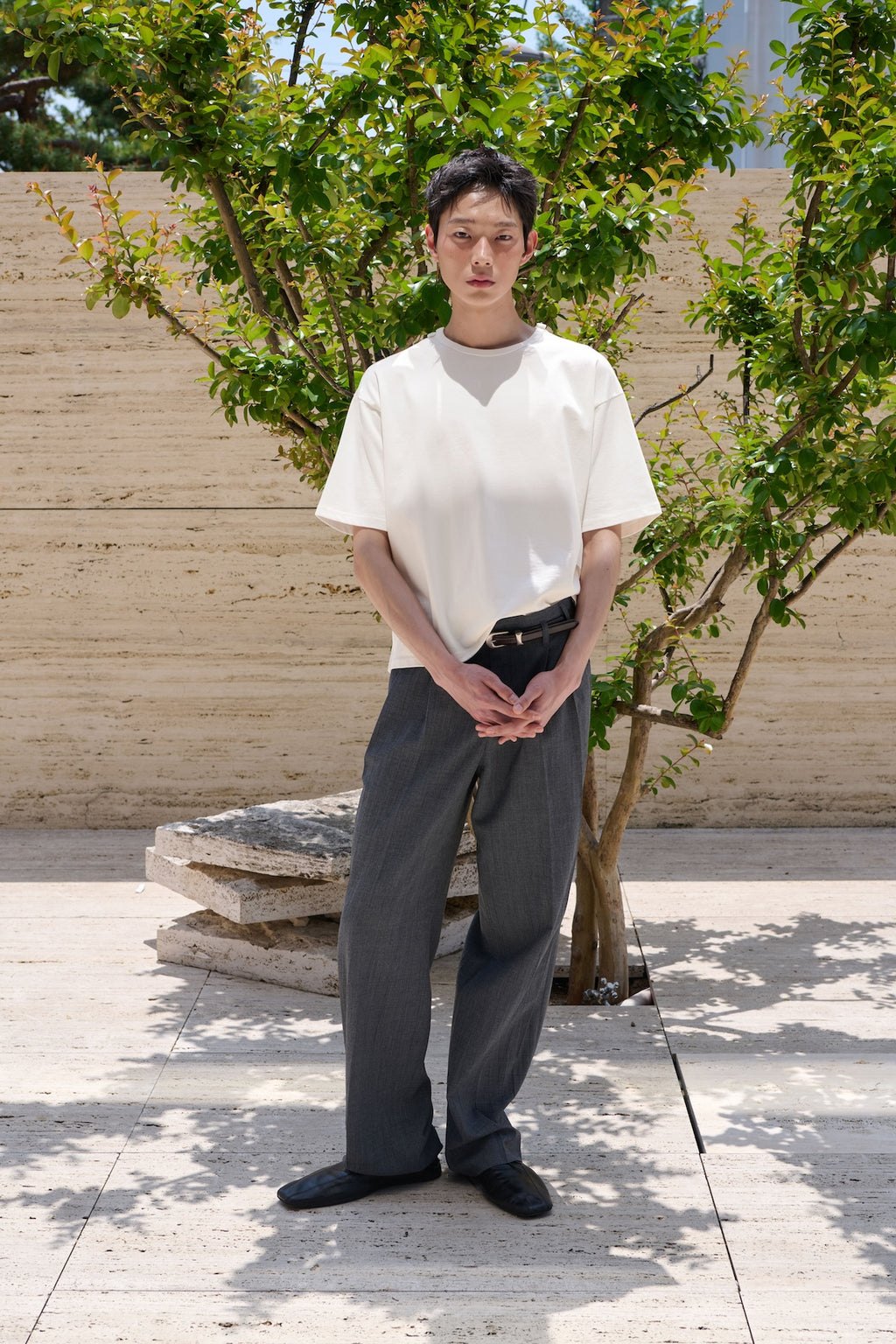 STU - Overlap Crop T-shirt (Ivory) product image 1 | TRAB K-Fashion Australia