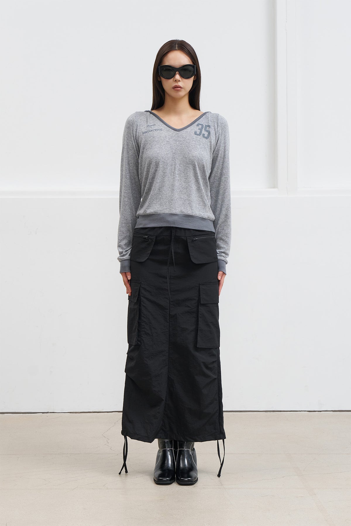 Deinet - Nylon Utility Cargo Skirt (Black) product image 1 | TRAB K-Fashion Australia