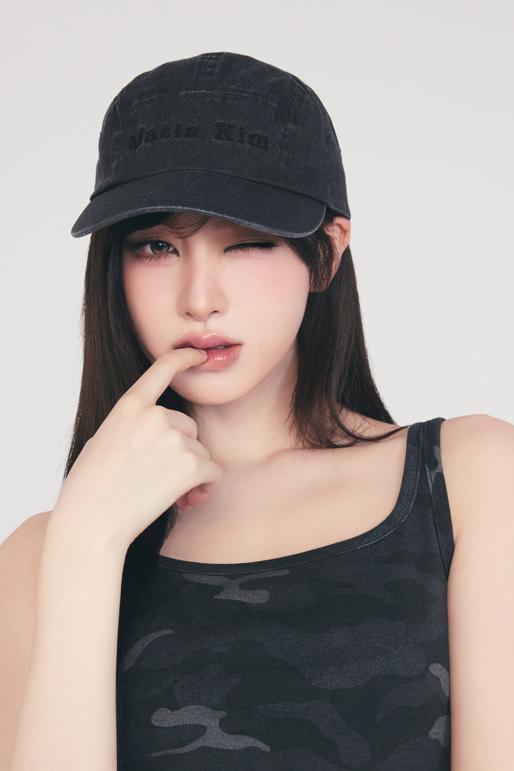 Matin Kim - Matin Washed Camp Cap (Black) product image 1 | TRAB K-Fashion Australia