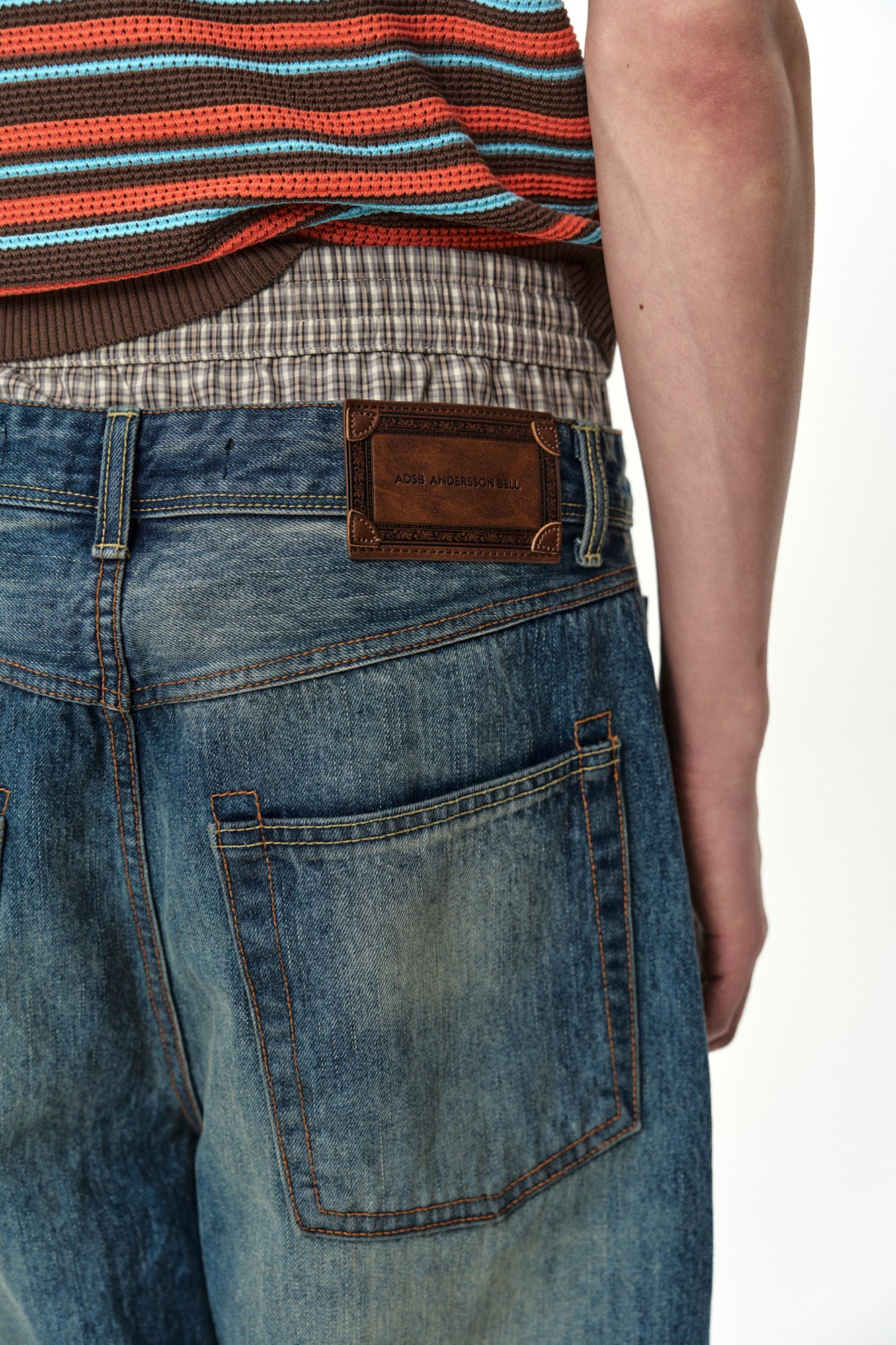 Andersson Bell - Unisex Trunk Layered Wide-Leg Jeans (Blue) product image 7 | TRAB K-Fashion Australia
