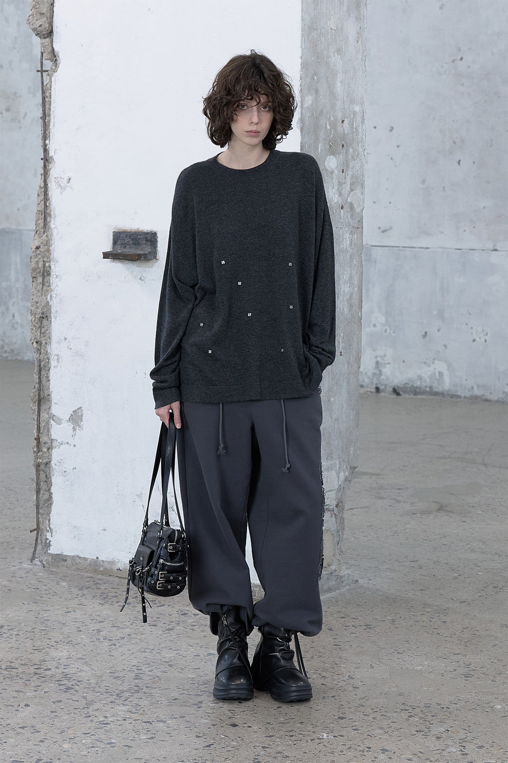 Deinet - Button Up Pullover Knit (Charcoal) product image 4 | TRAB K-Fashion Australia