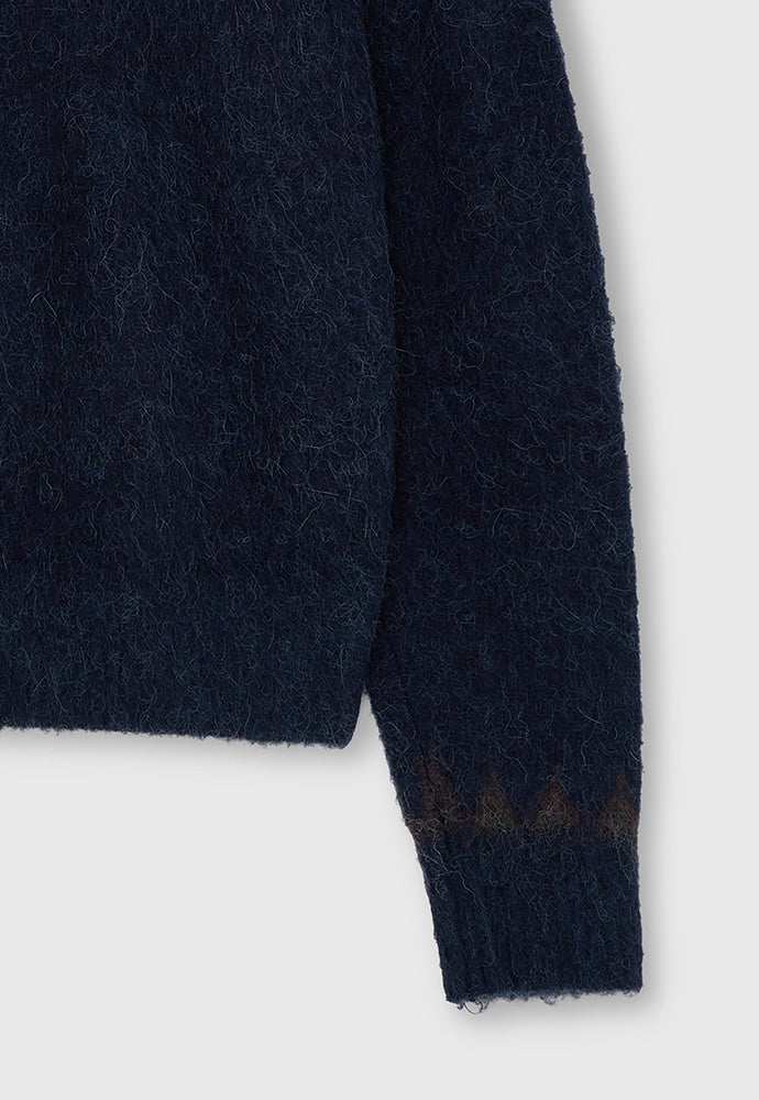 Tonywack - Nordic Mohair Zip Up Knit (Dark Navy) product image 13 | TRAB K-Fashion Australia
